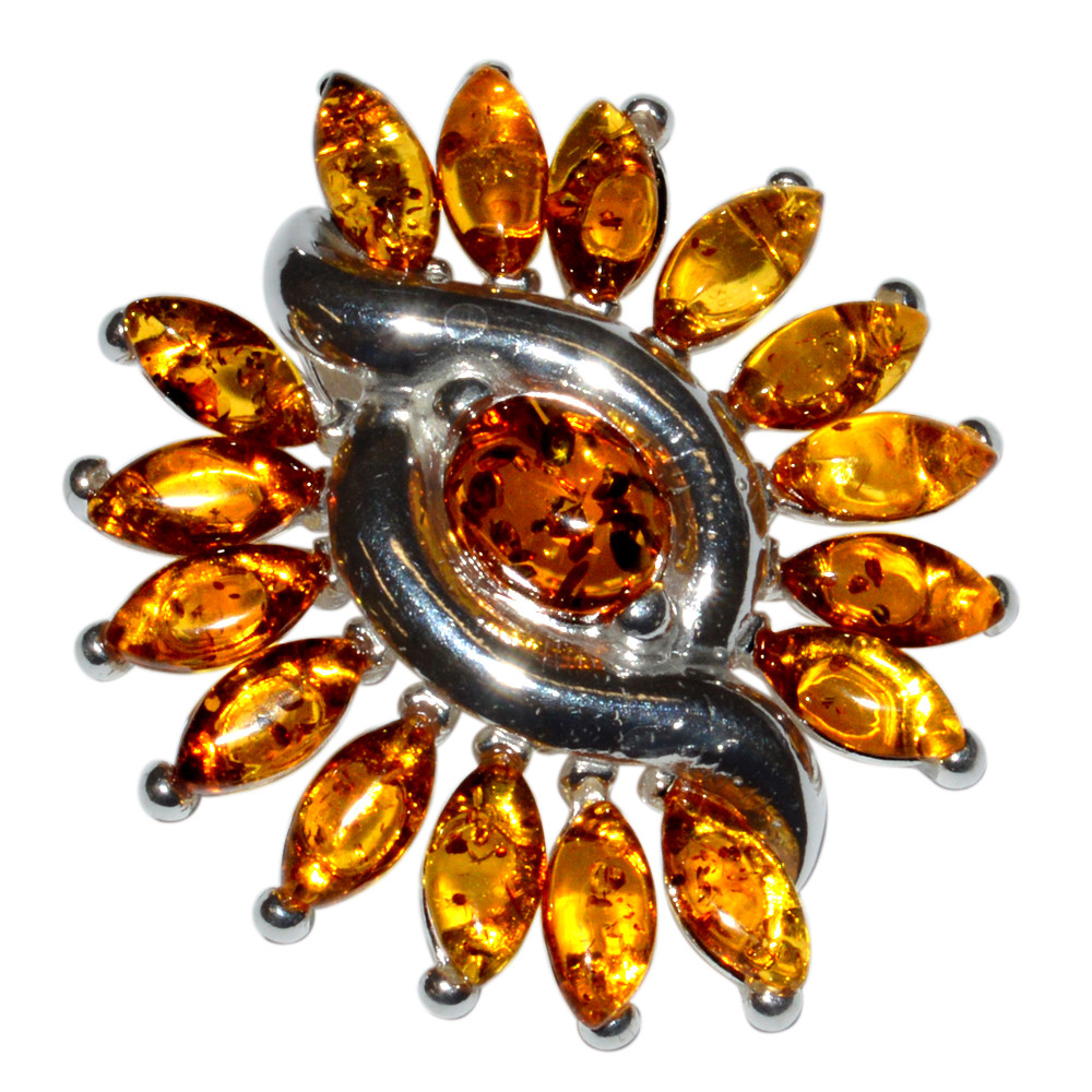 8.5g Authentic Baltic Amber 925 Sterling Silver Pendant Jewelry N-A326A