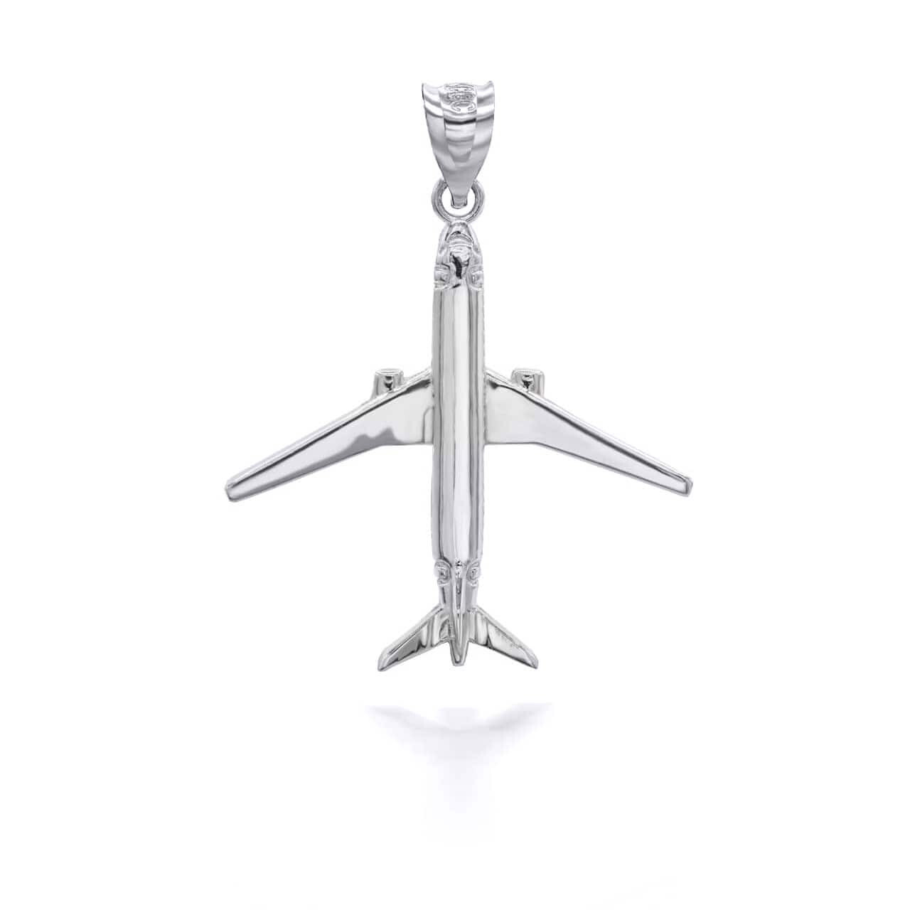 Gold Airplane Travel Charm Pendant Necklace (Available in Yellow/Rose/White)