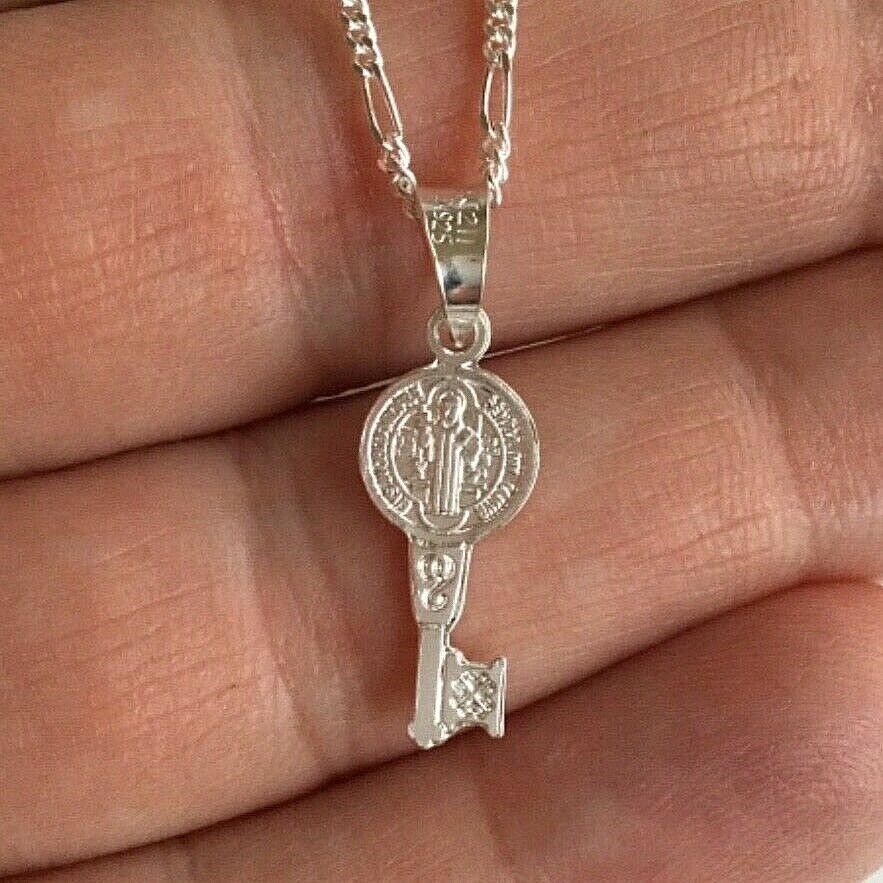 925 STERLING SILVER SAINT BENEDICT KEY 20″/CADENA DE SAN BENITO LLAVE-20″-22X8mm
