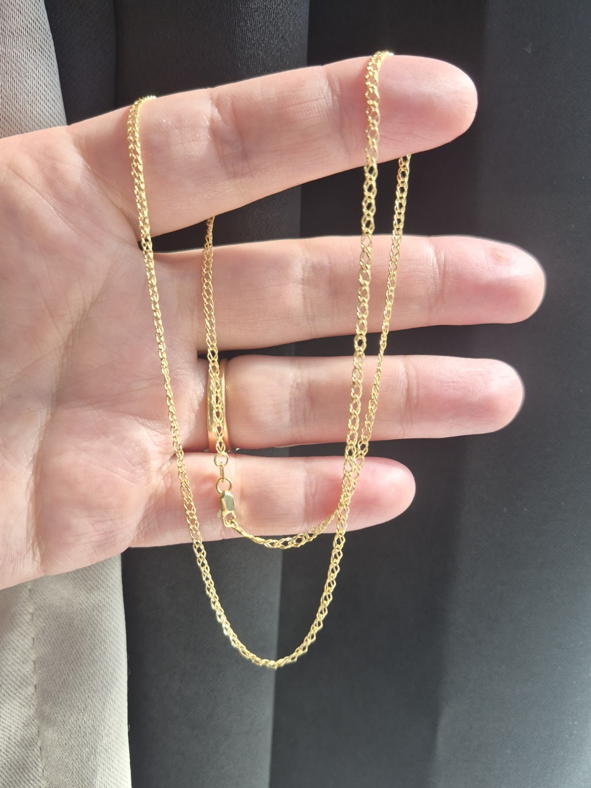 Solid 10k Gold 18in Rombo Link Double Cuban Necklace Dainty 2mm Elegant