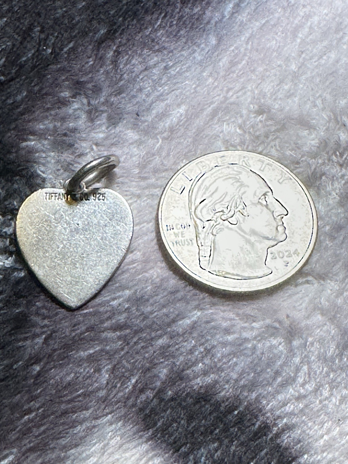 Tiffany & Co. Signed 925 Sterling Silver Heart Charm Pendant, No Stone, Love