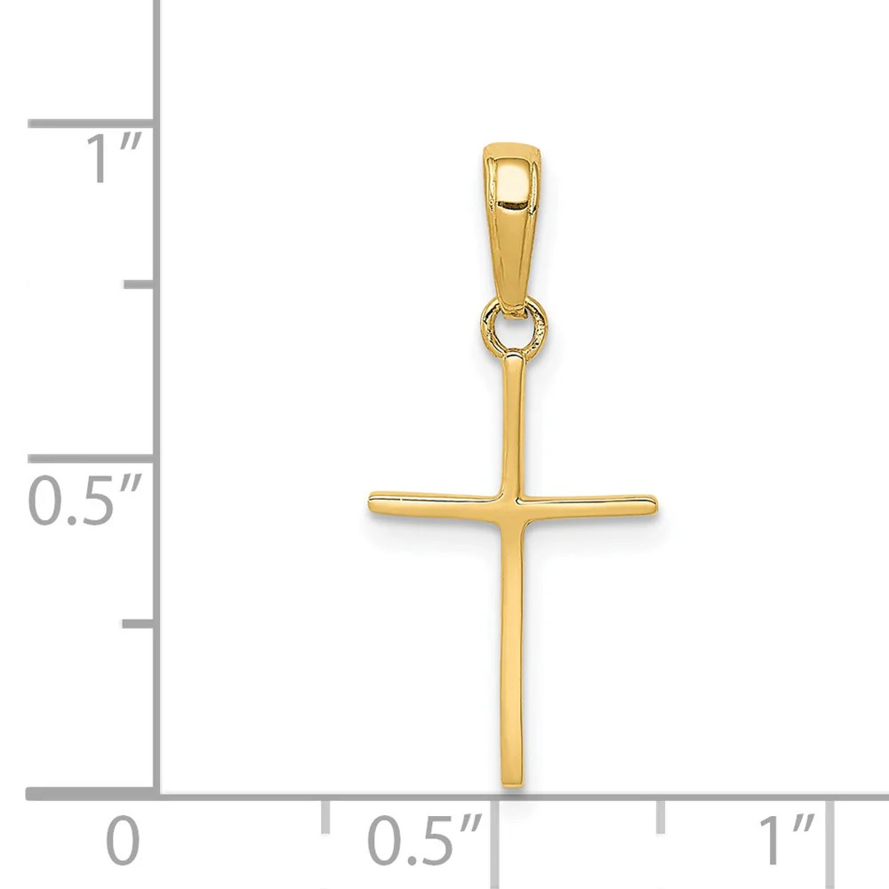 10K / 14K Yellow Gold Polished Cross Pendant
