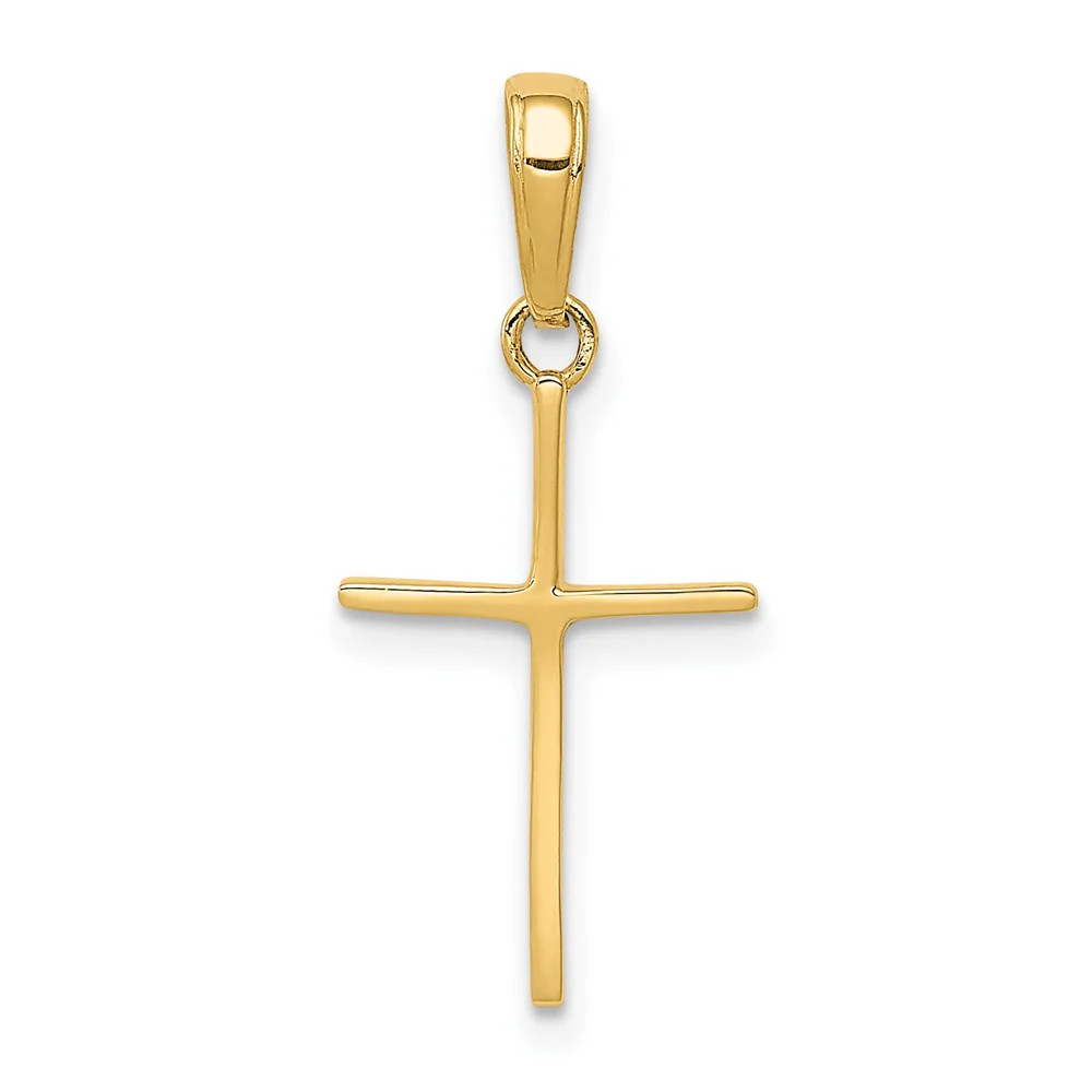 10K / 14K Yellow Gold Polished Cross Pendant