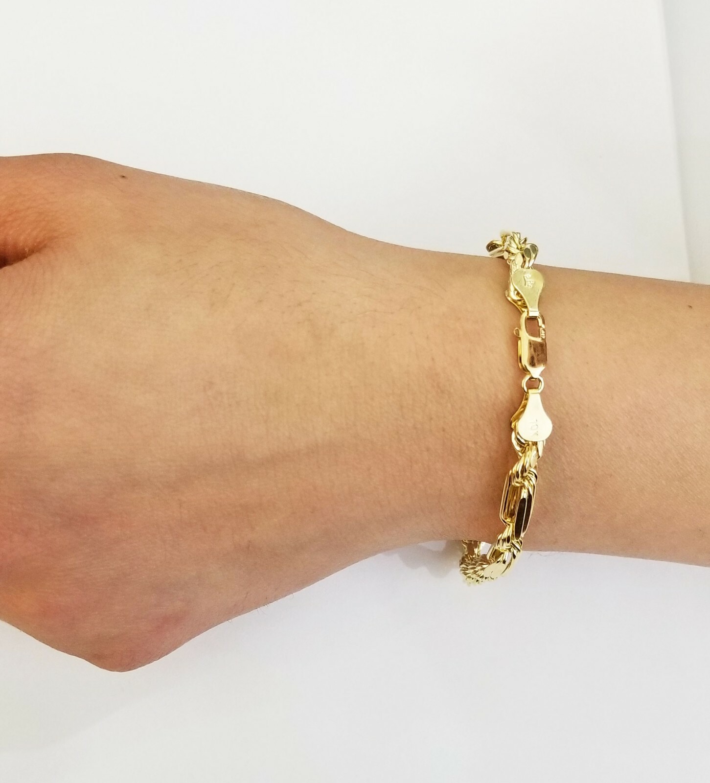 10k Yellow Gold Milano Rope Chain bracelet 7 Inch 5mm real gold Free Shipping