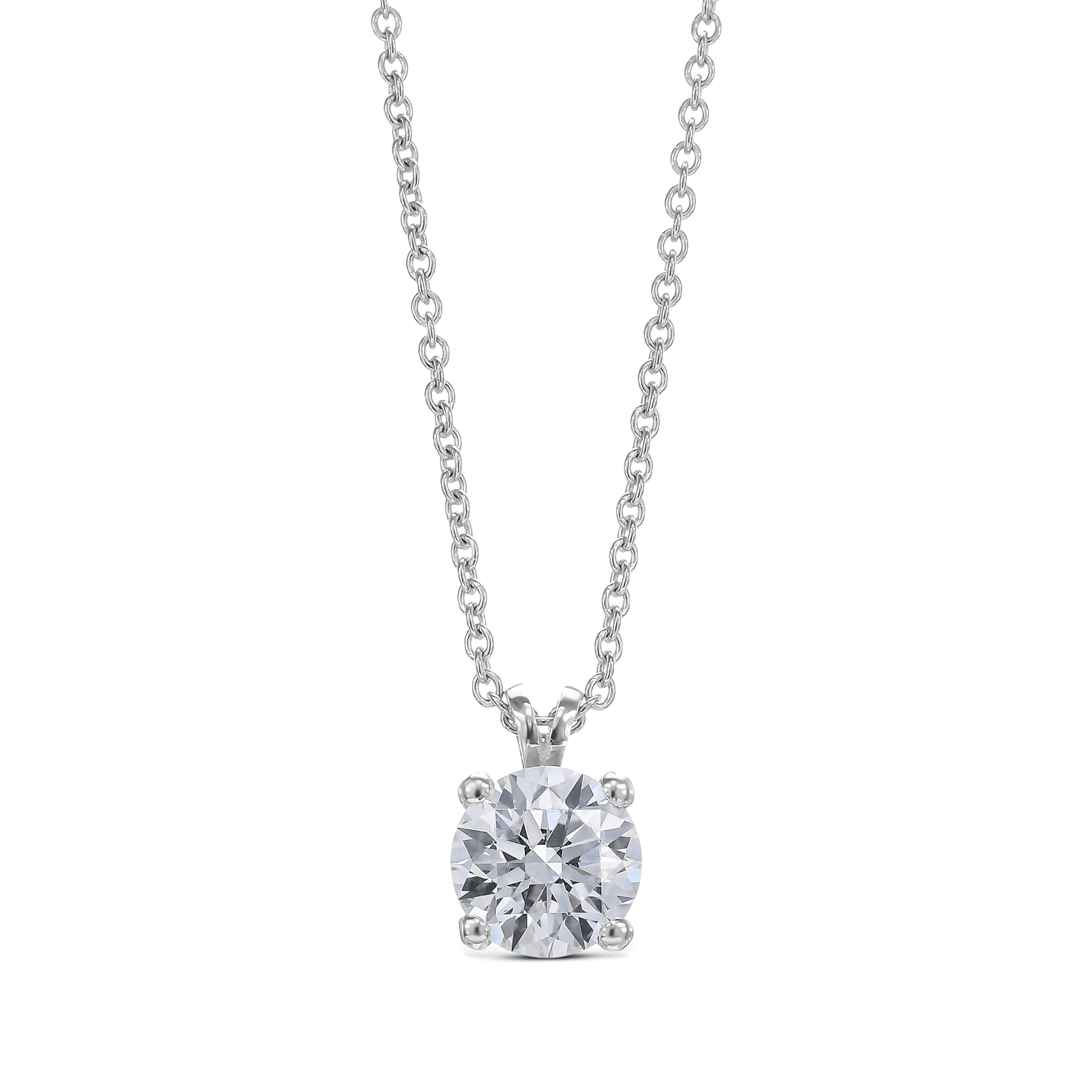 IGI Diamond Pendant VVS2 D Round 2.50 Ct Lab Created 14k White Gold Eye Clean