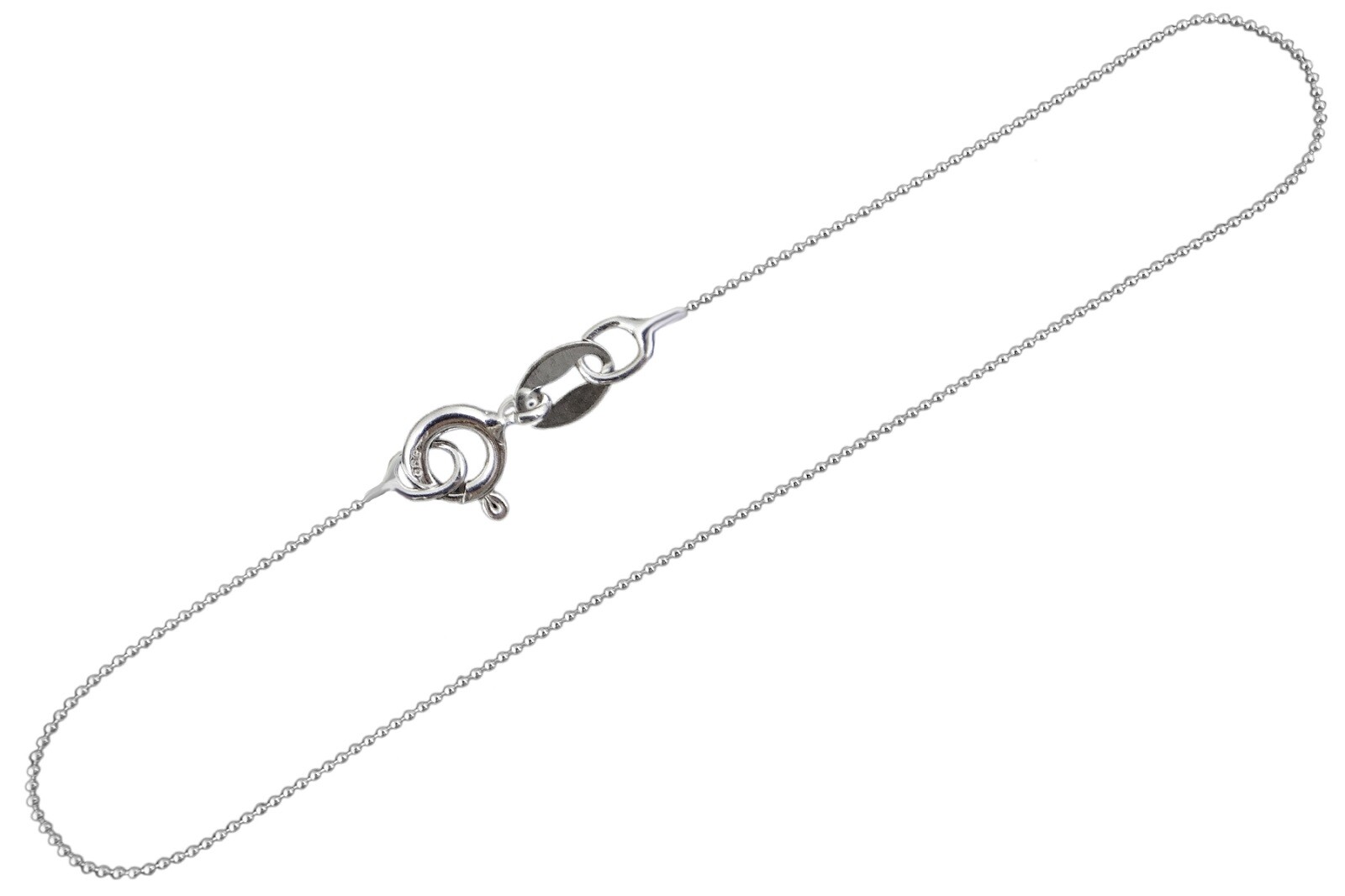 1mm Ball Bead Chain Necklace – 925 Sterling Silver – Thin Dainty 16″-30″