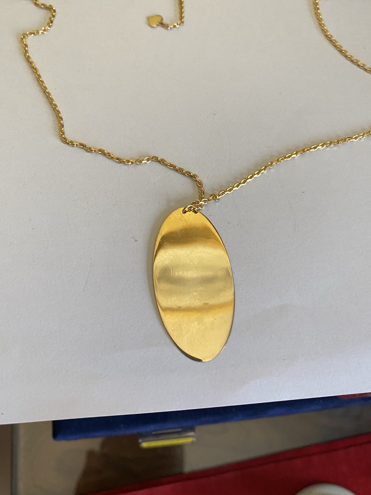 Yellow Gold Gilt Sterling Silver Pull Through Adjust Pendant Necklace-70cm Long