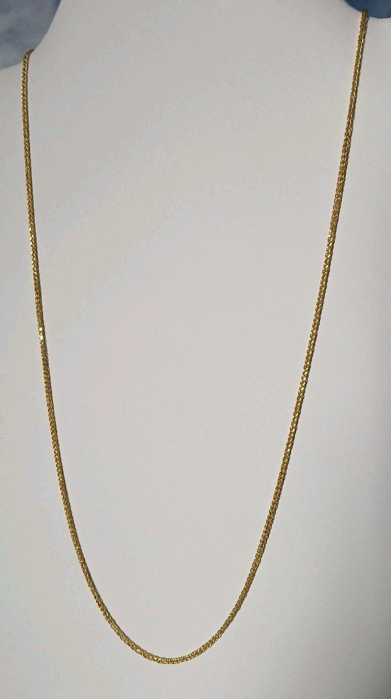 10k Gold Spiga Wheat Chain Necklace 1.7mm 20 Inch