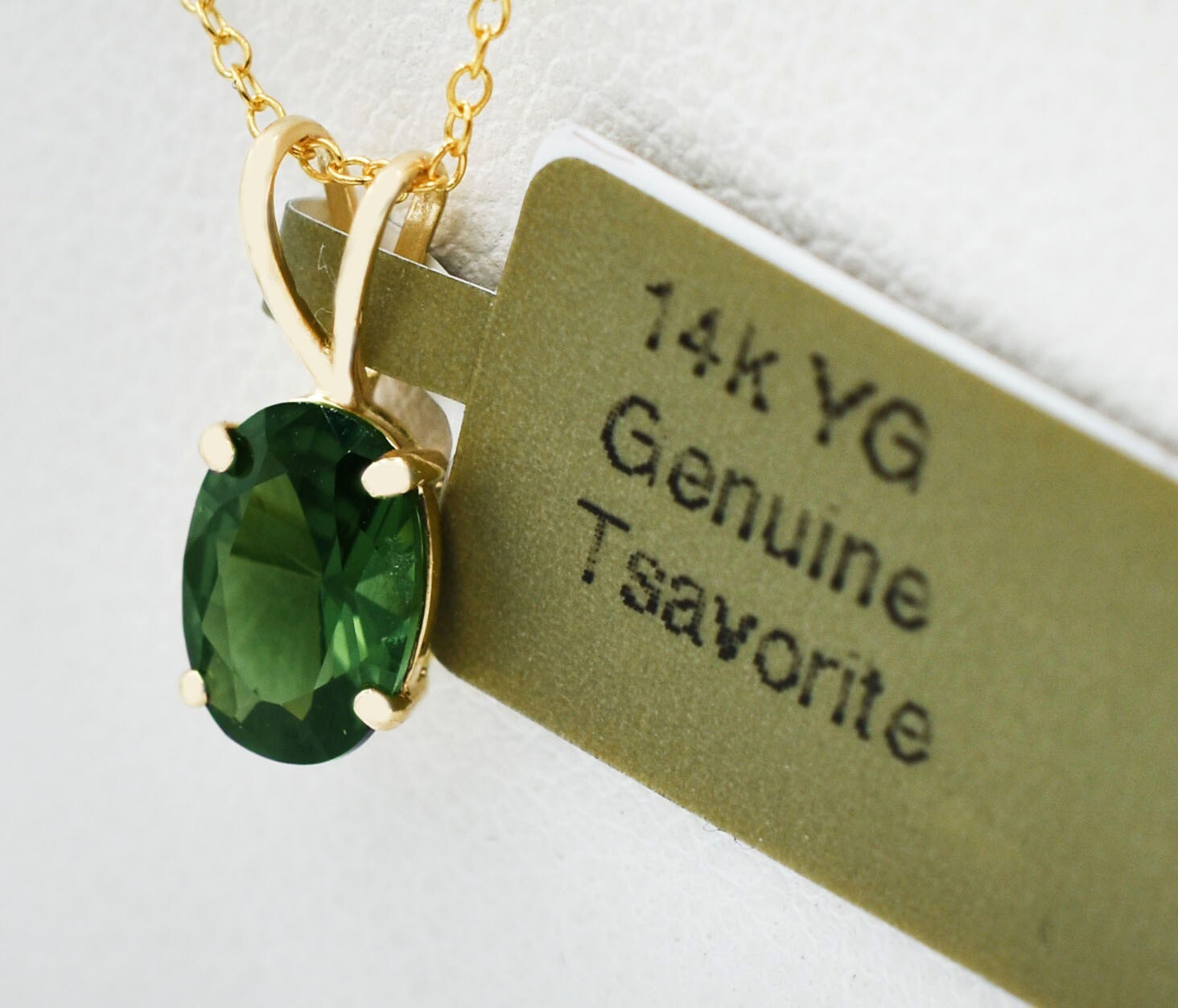 GENUINE 1.02 Cts TSAVORITE PENDANT SOLID 14k GOLD – Free Certificate Appraisal