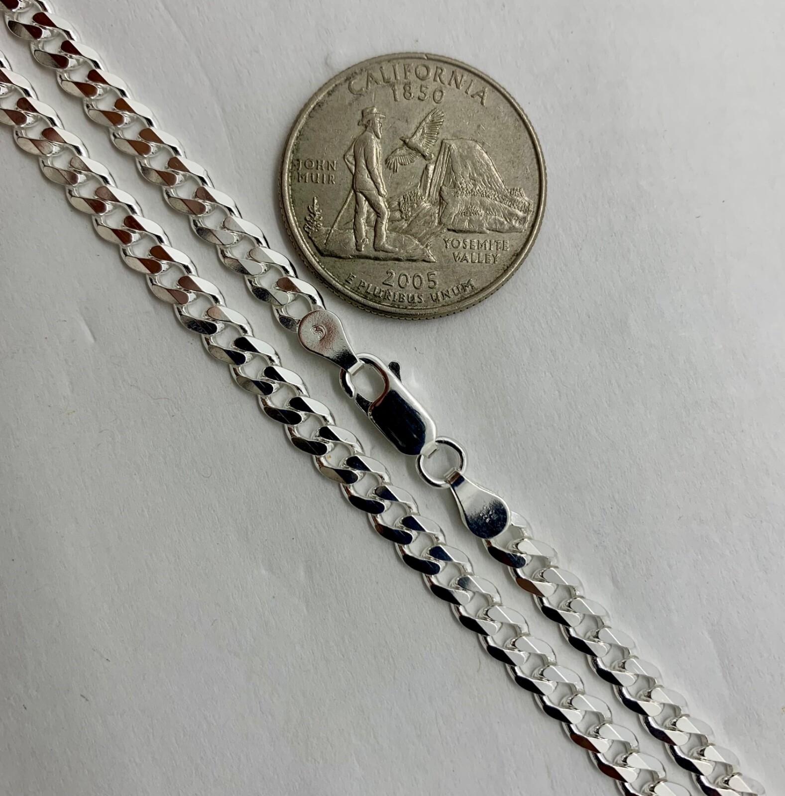 925 Sterling Silver 4.5mm Cuban Link Chain Necklace Men’sWomen’s 16-36″ Italy