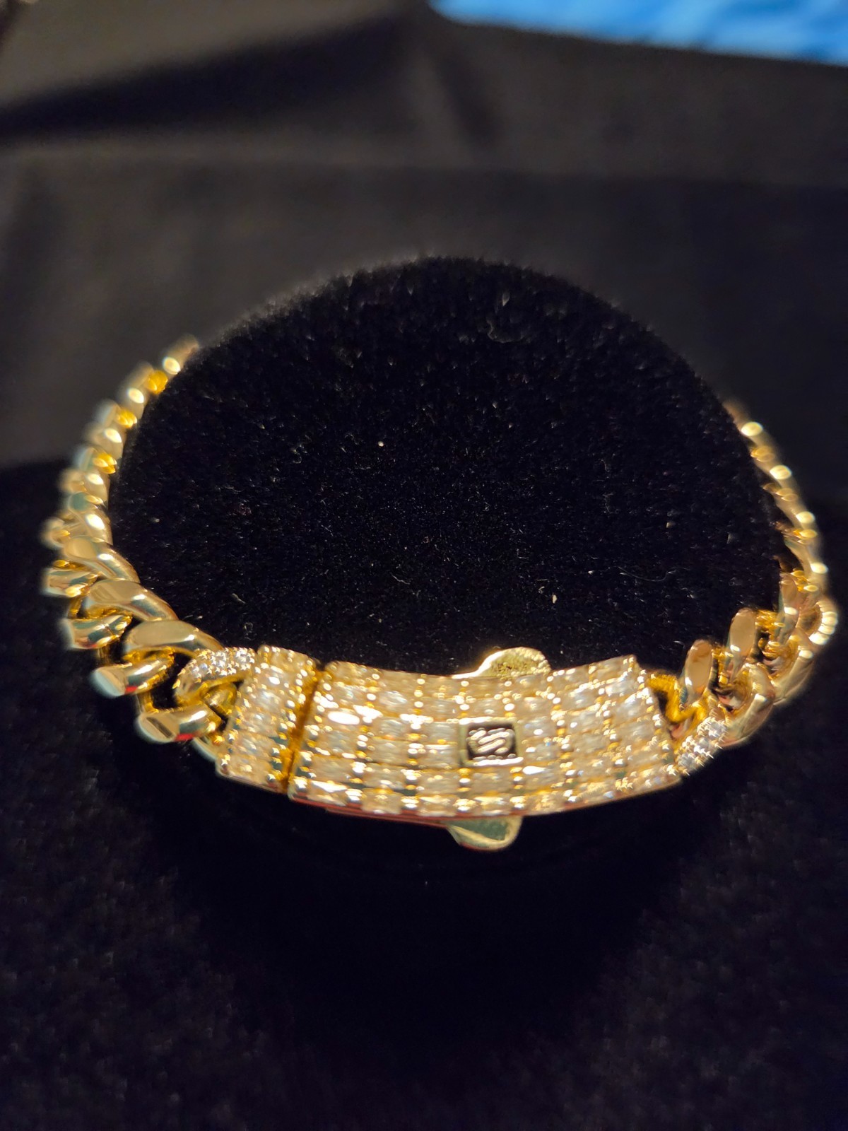 14k Yellow Gold Filled Cuban Chain Monaco Bracelet
