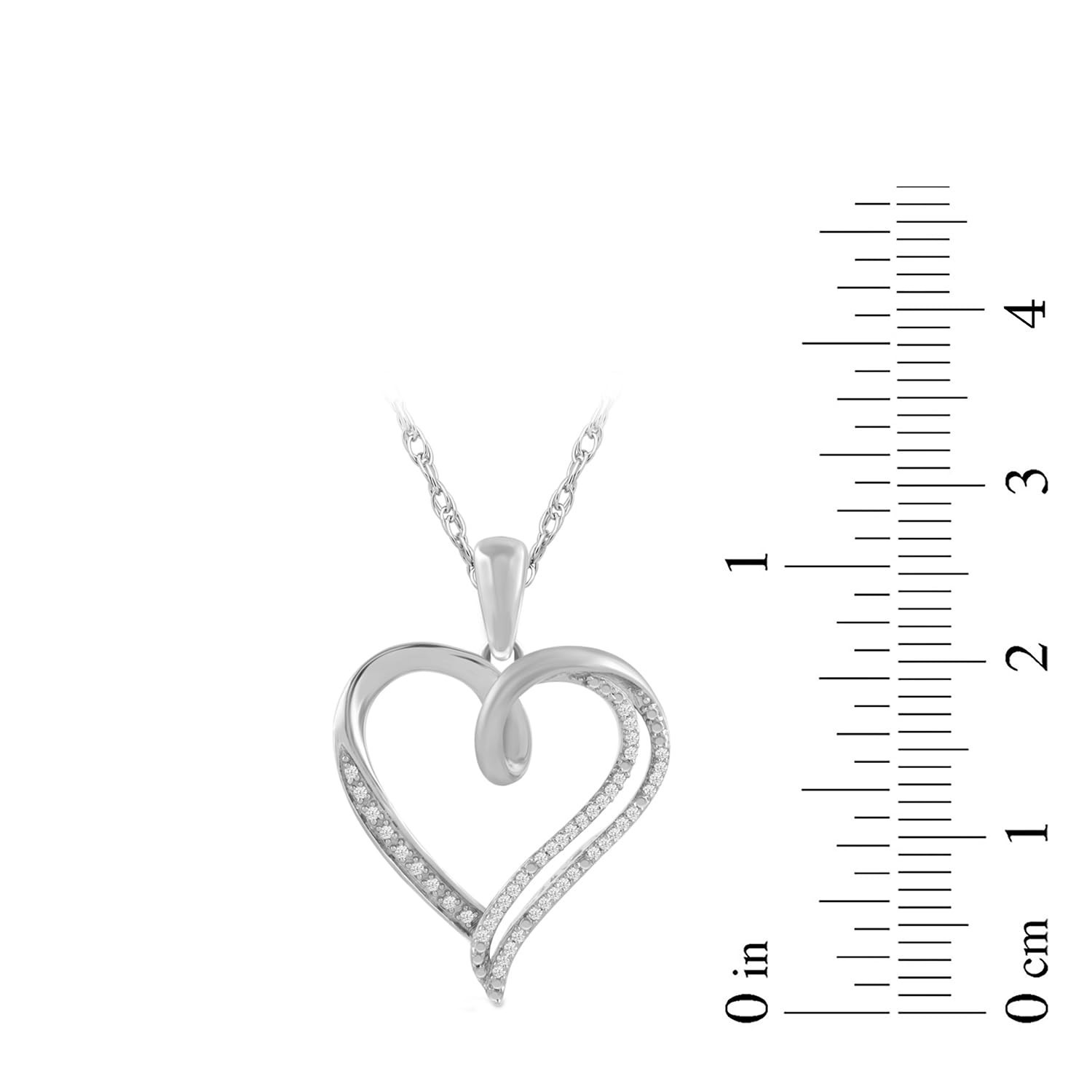 Sterling Silver Diamond Heart Pendant Necklace – Elegant Jewelry Gift for Women