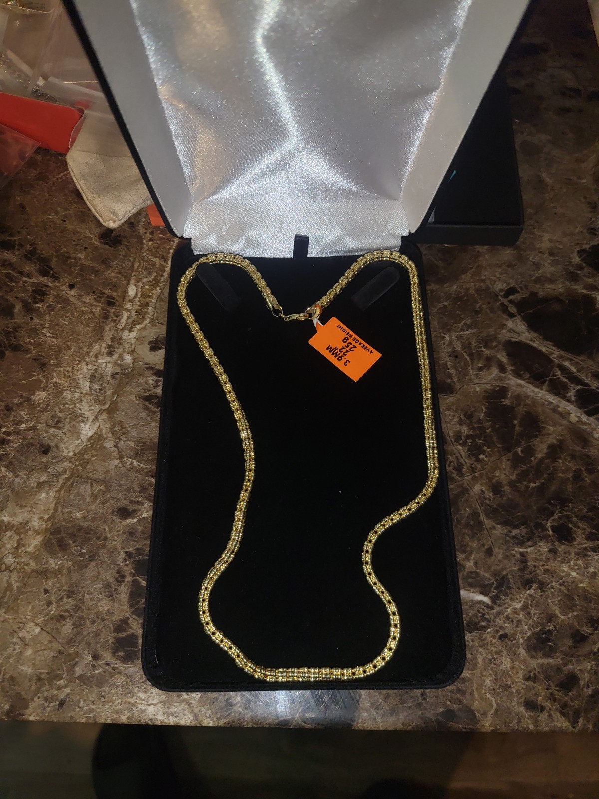 14k Gold Over Sterling Silver 925 4 Barrel Ice Link Chain 22 Inches 3.9mm 25grms