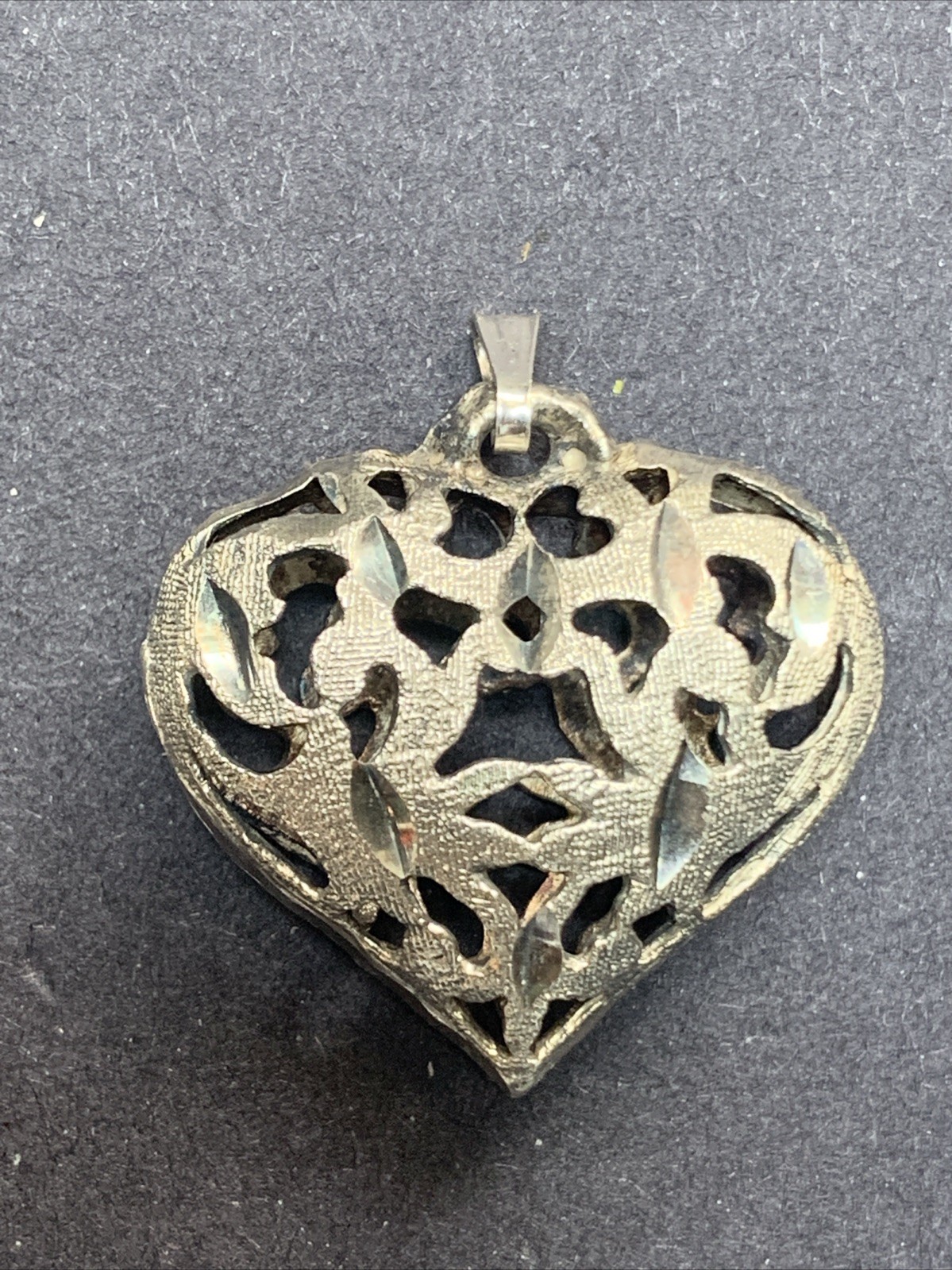 Sterling Silver 925 Lot Necklace Pendant Charm GG4 Puffy Heart Love Anniversary