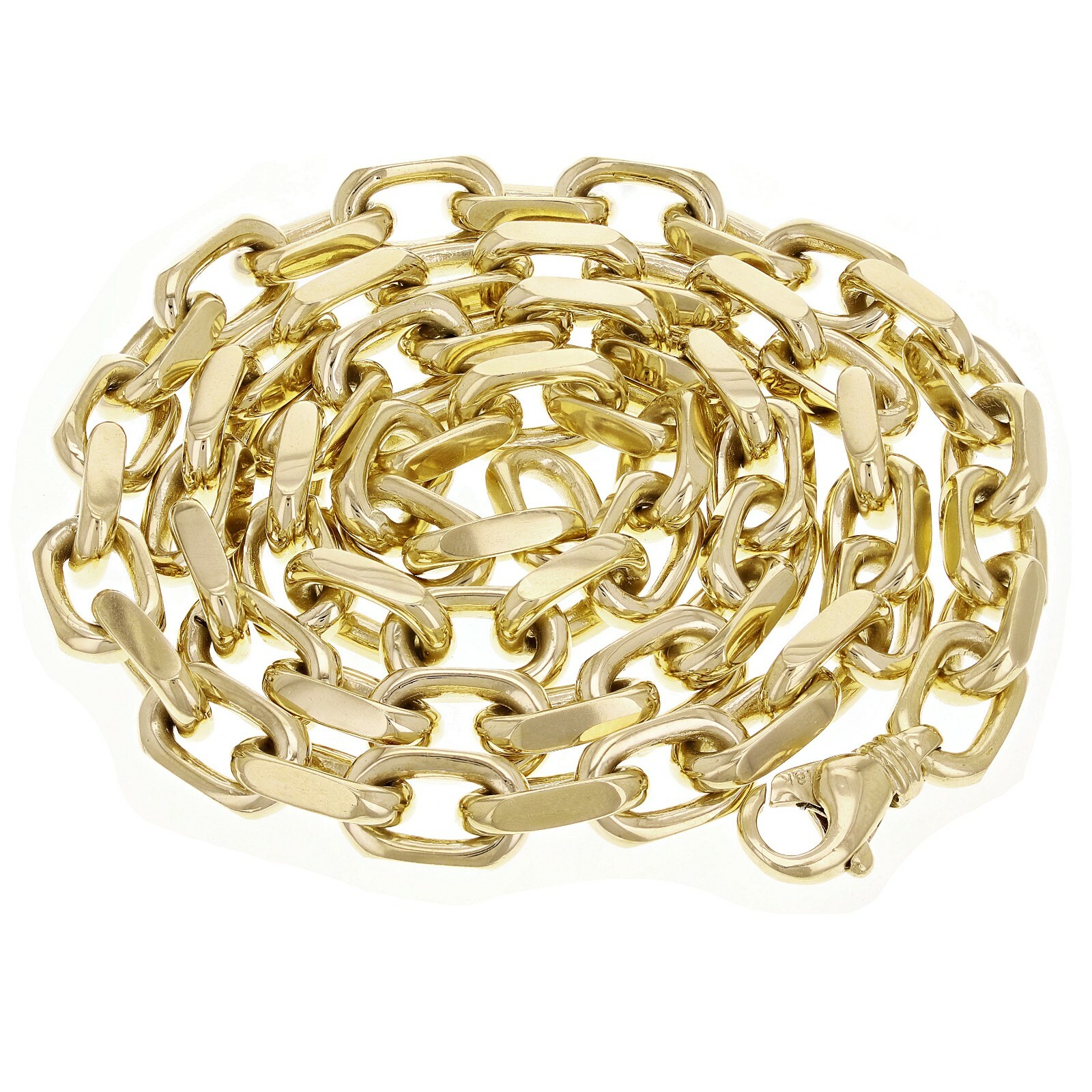 10k Yellow Gold Solid Handmade Heavy Anchor Chain Necklace 24″ 8.5mm 137 grams