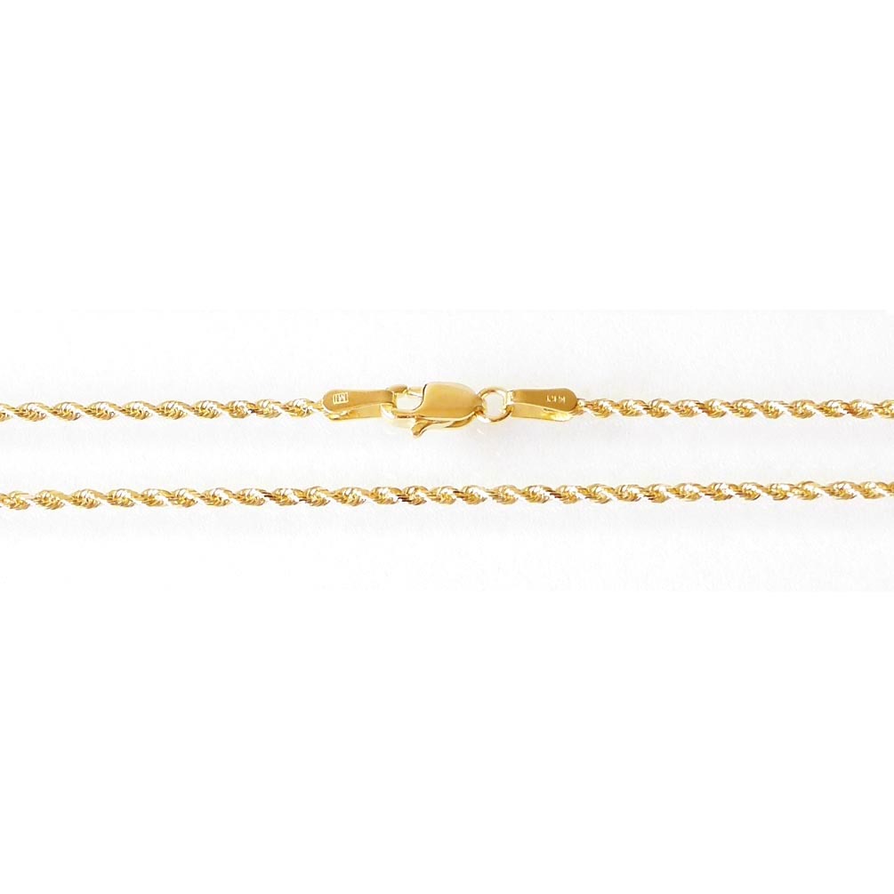14K Solid Yellow Gold N-1124 Rope Chain 3.7 Gr. W: 1.5 mm L: 18 inches (45 cm)47