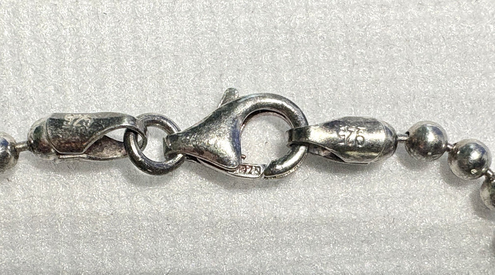 K63 – Italy 925 Sterling Silver 3 mm Bead Link Chain 15” Necklace Choker 10.71g