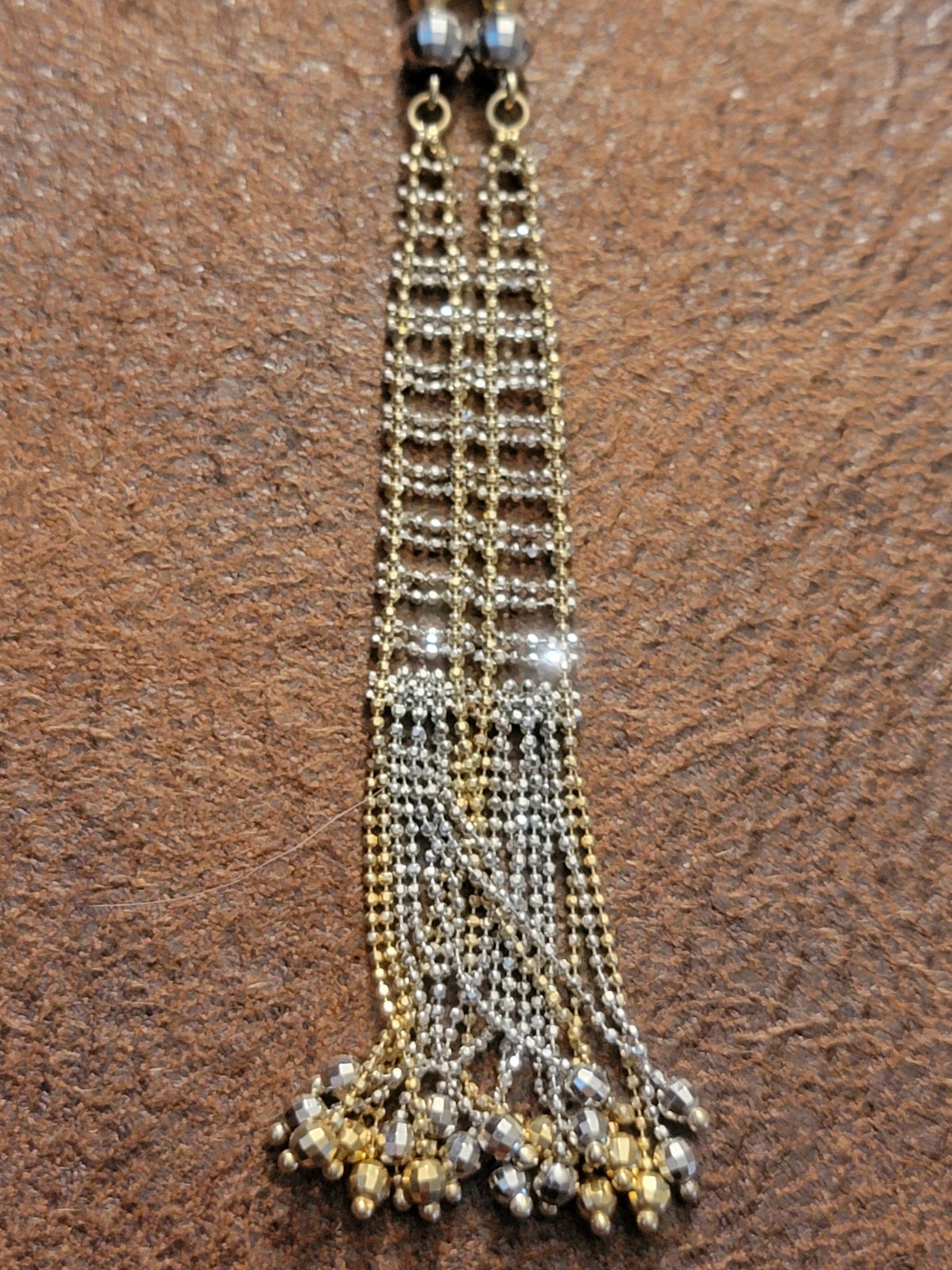 14k Yellow & White Gold Necklace, 17in, Indonesia, Tags, Half Original Cost