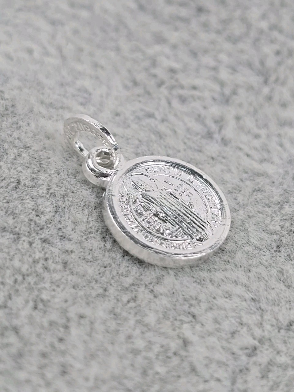 San Benito Charm St Benedict Mini Medal Pendant Baby 925 Mex. Sterling Silver