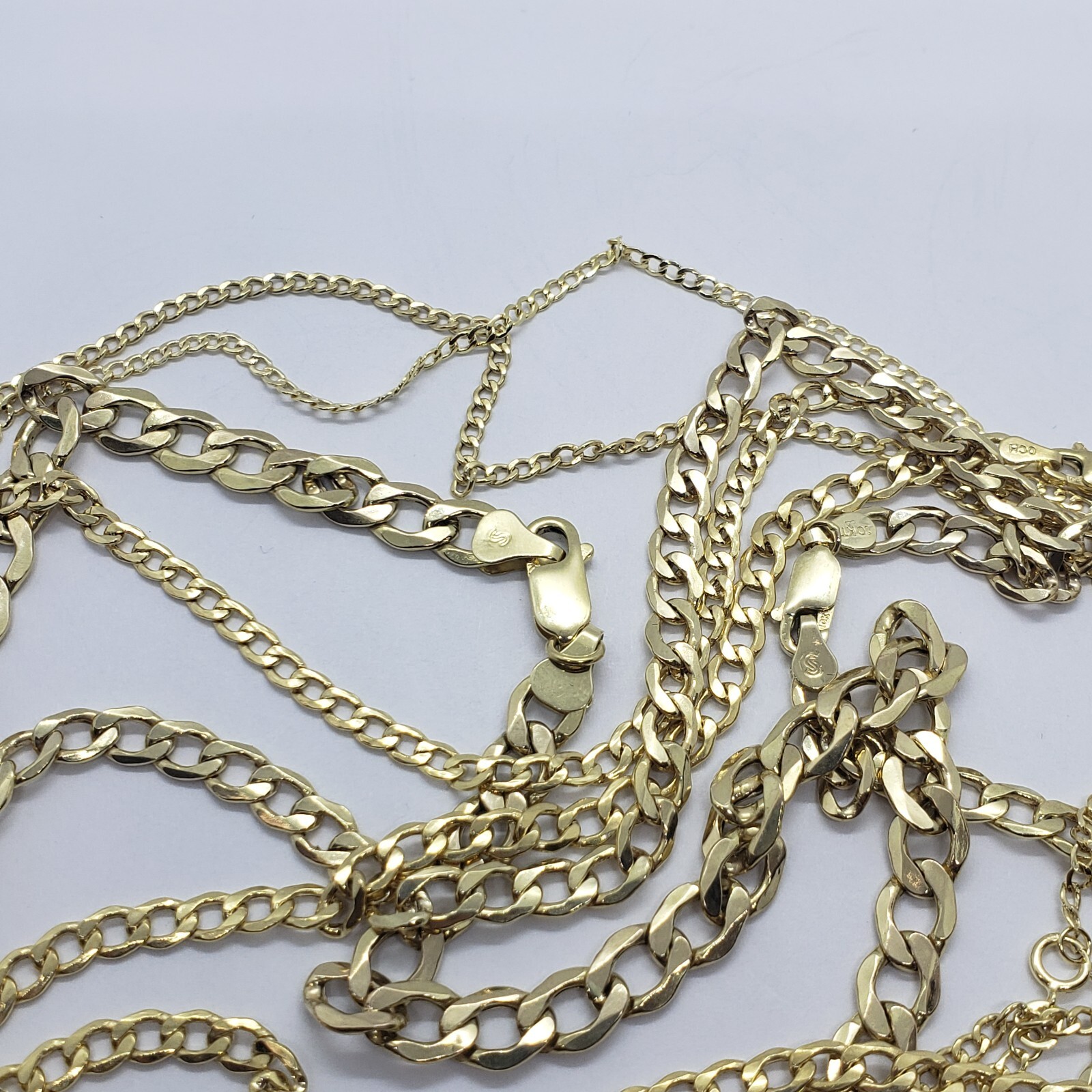 10K Yellow Gold Hollow Cuban Curb Chain Link Necklace Bracelet 2~7mm All Sizes