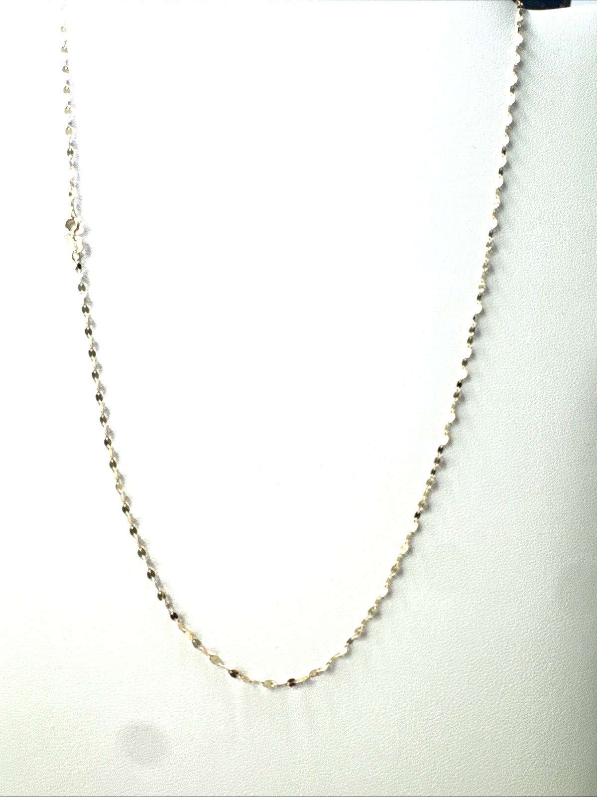10K Yellow Gold Mirror Link Chain 20″ 2mm Italy Sparkle Fancy Link NWOT