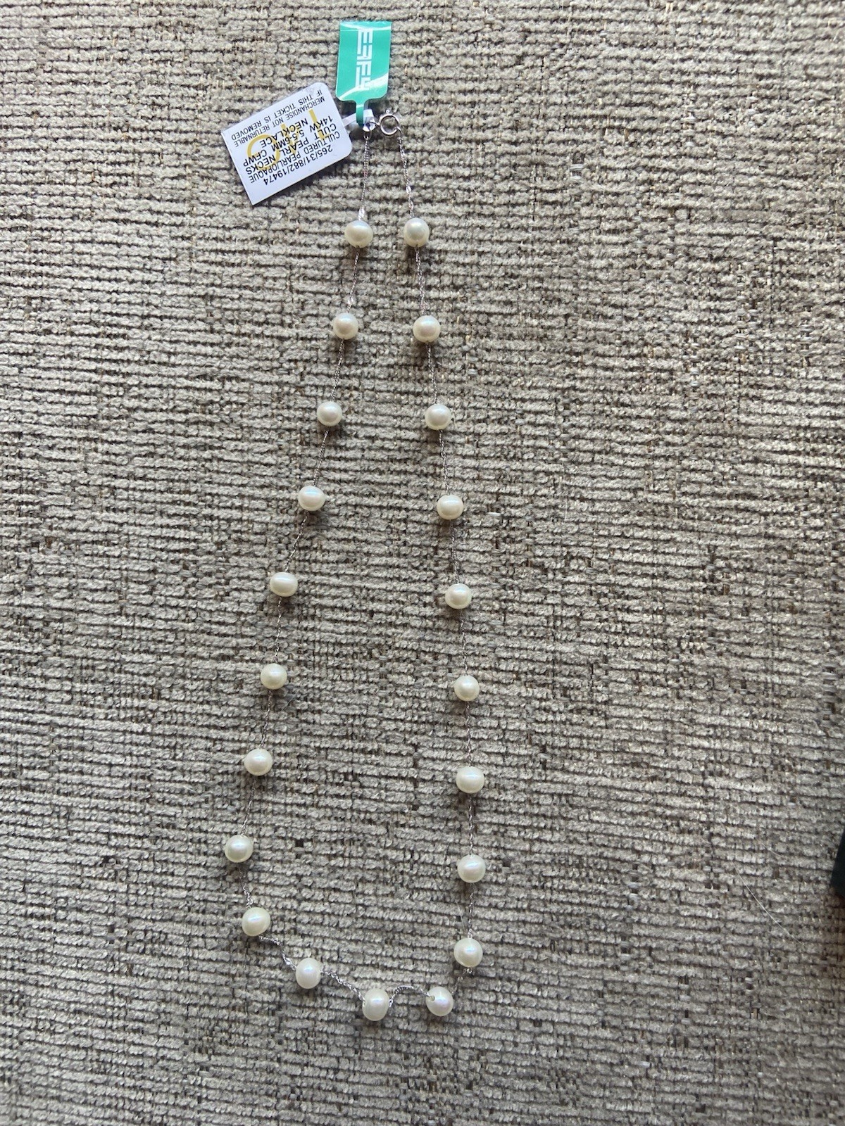 14K White Gold Fresh Water Pearls Choker Necklace for Women Vintage Authentic