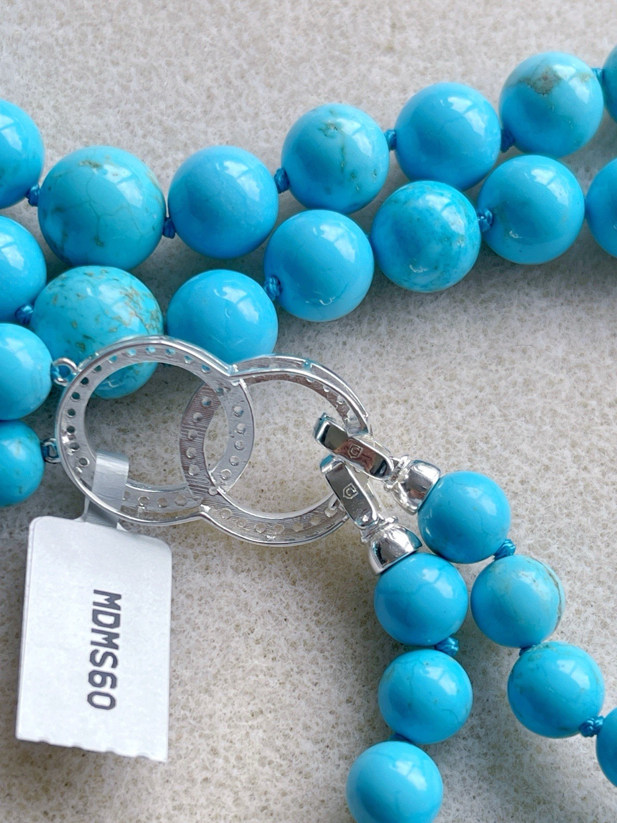 Gemporia Rare Find ~Not Enhanced~ Hubei Turquoise Necklace Sterling Silver COA