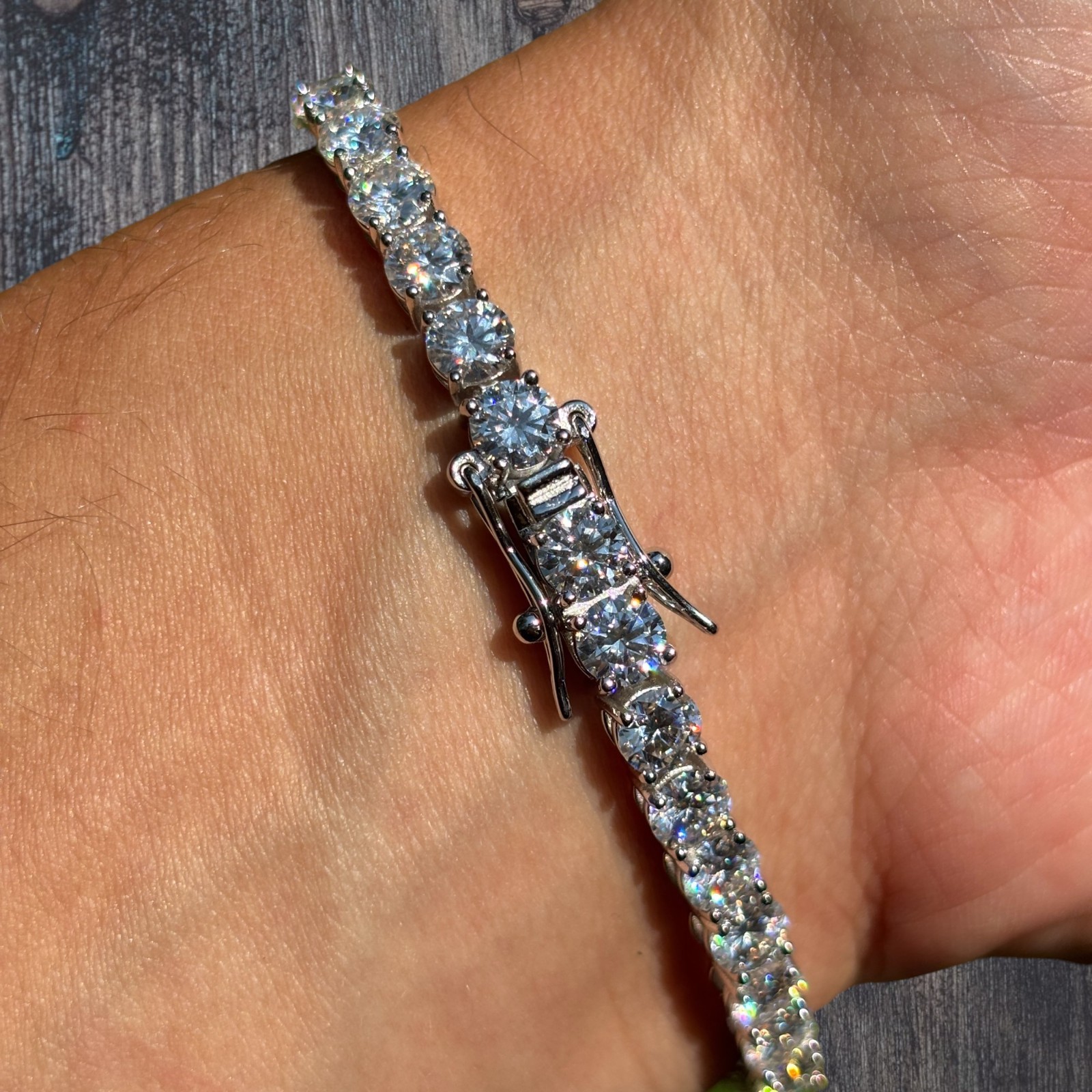 5mm Tennis Bracelet – Moissanite Or CZ – 925 Silver or 14k Gold/Rose Vermeil