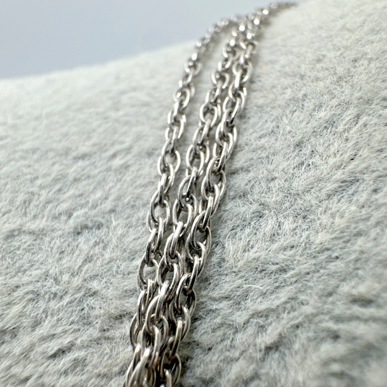 Vtg Sterling Silver 925 Three Strand Layered Cable Chain 16” 4.96g Lobster Clasp