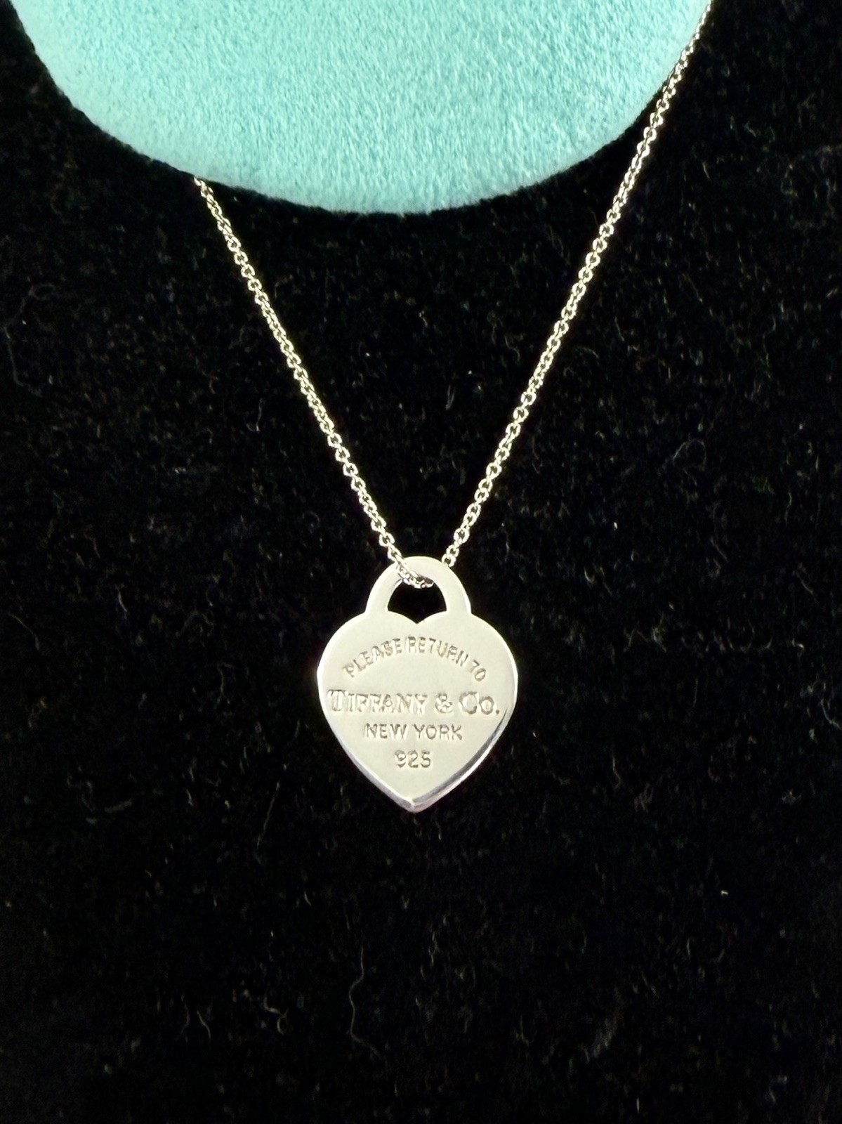 TIFFANY & CO. Sterling Silver Return To Tiffany 16mm Heart Pendant Necklace COA