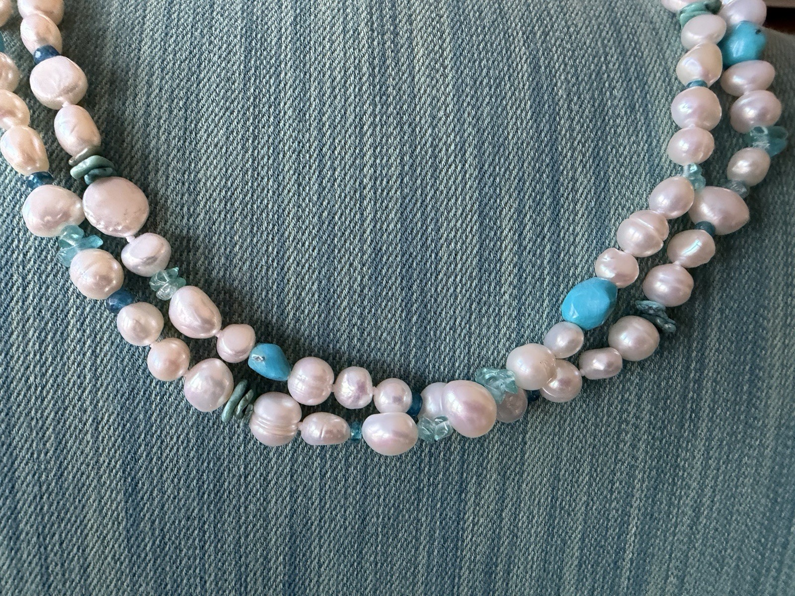 Honora Collection Freshwater Pearl Turquoise Topaz Necklace