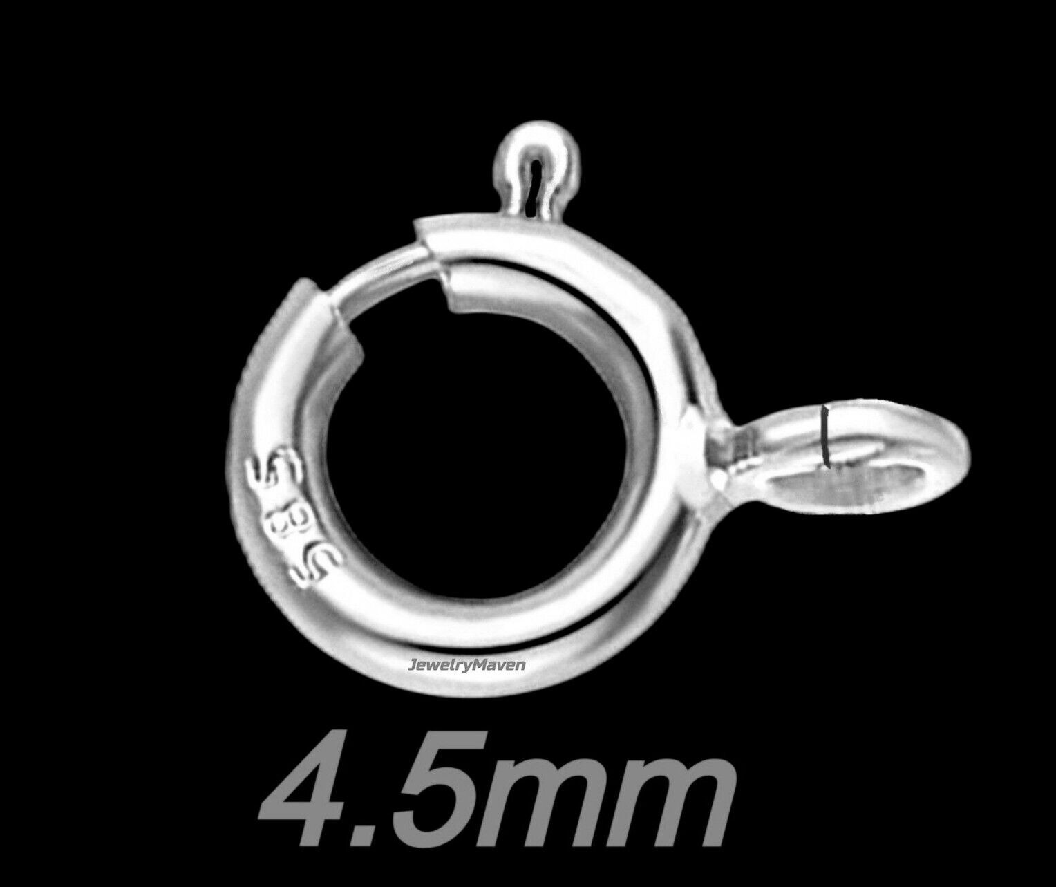 14k 1.2mm Cable White Gold 4.5mm Spring Ring Clasp 2.25″ Safety Chain Extender