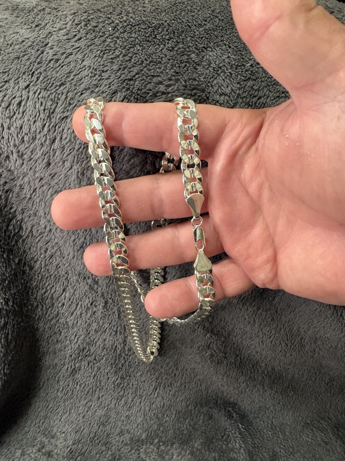 Silver filled Cuban Chain, 9MM ,30 inches long with Lobster Clasp, Stamped 925