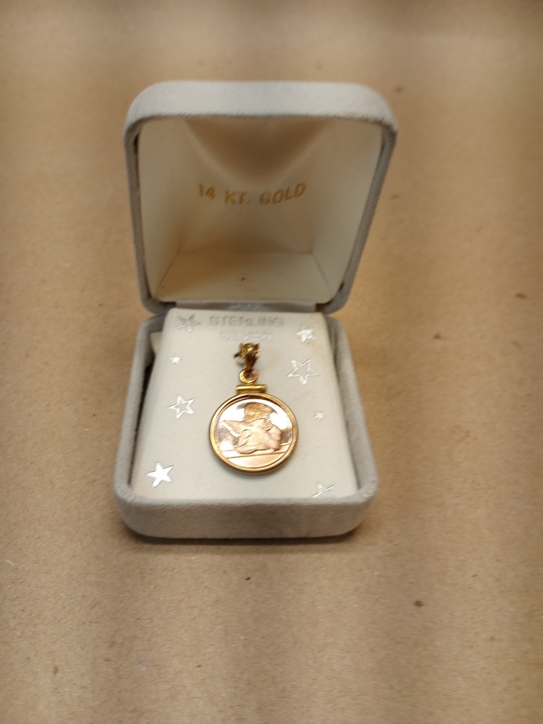 Vintage .925 Sterling Silver Solid Polished Angel Figure Pendant and Gold Plate