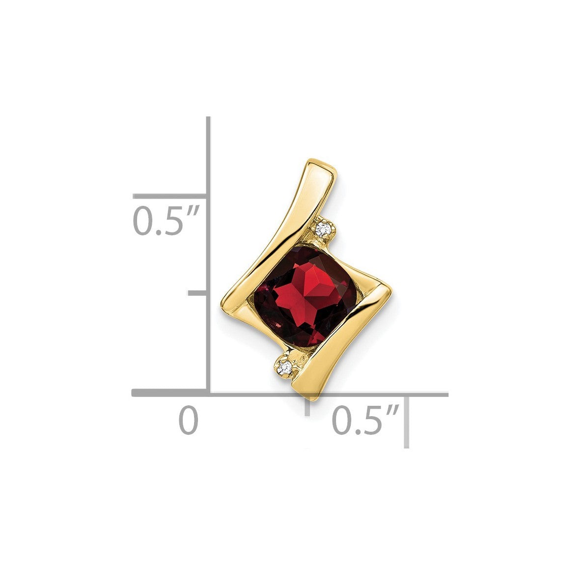 10k Yellow Gold Garnet and Diamond Pendant
