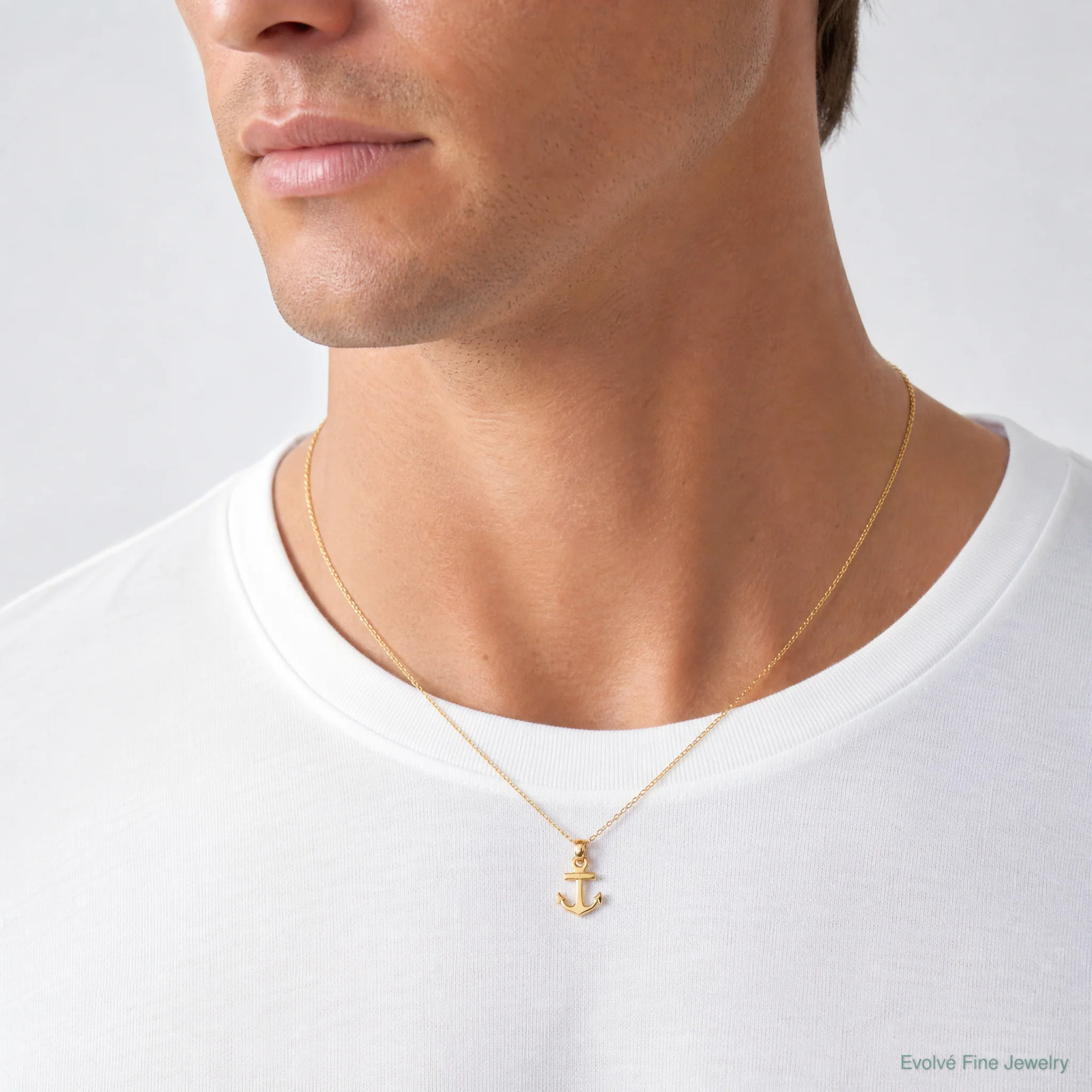 10K / 14K Yellow Gold Mini Anchor Pendant
