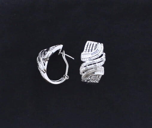 Unbranded 2.00 CT TW Diamond 4PC Set In Rhodium Over Brass Color- Silver Sz 7