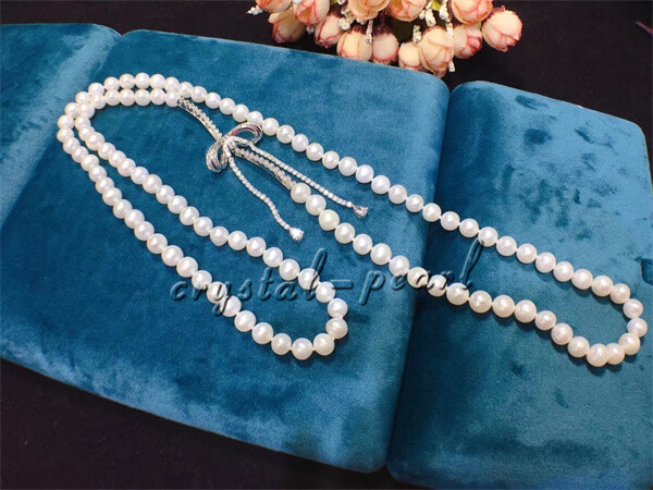 36 inch very beauthful AAA 9-8 MM SOUTH SEA WHITE PEARL NECKLACE
