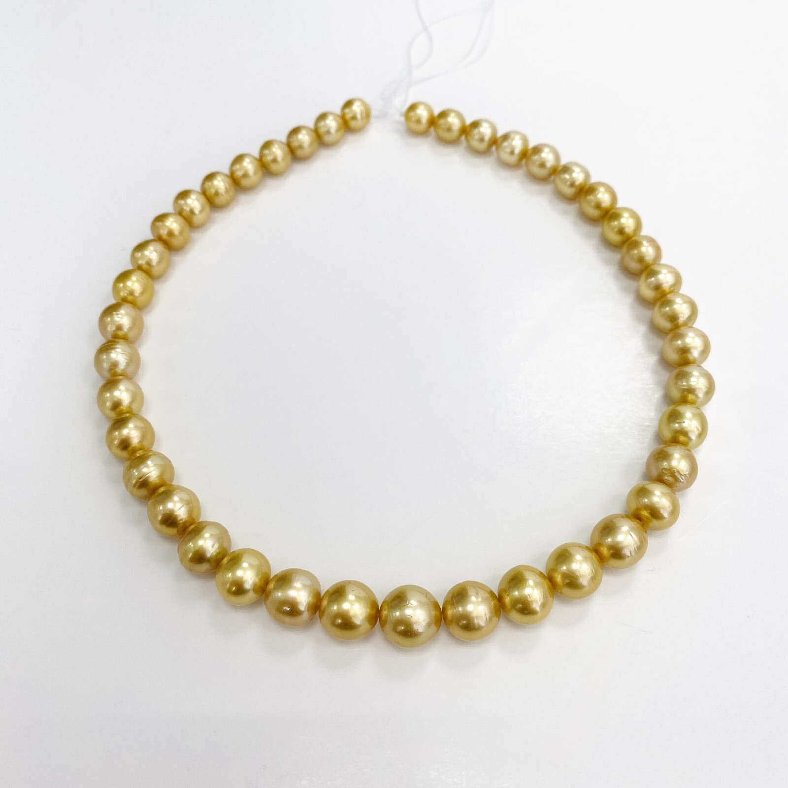 Golden South Sea Pearl Necklace Loose Strand 8-11mm Ovals Medium Gold Hi Luster