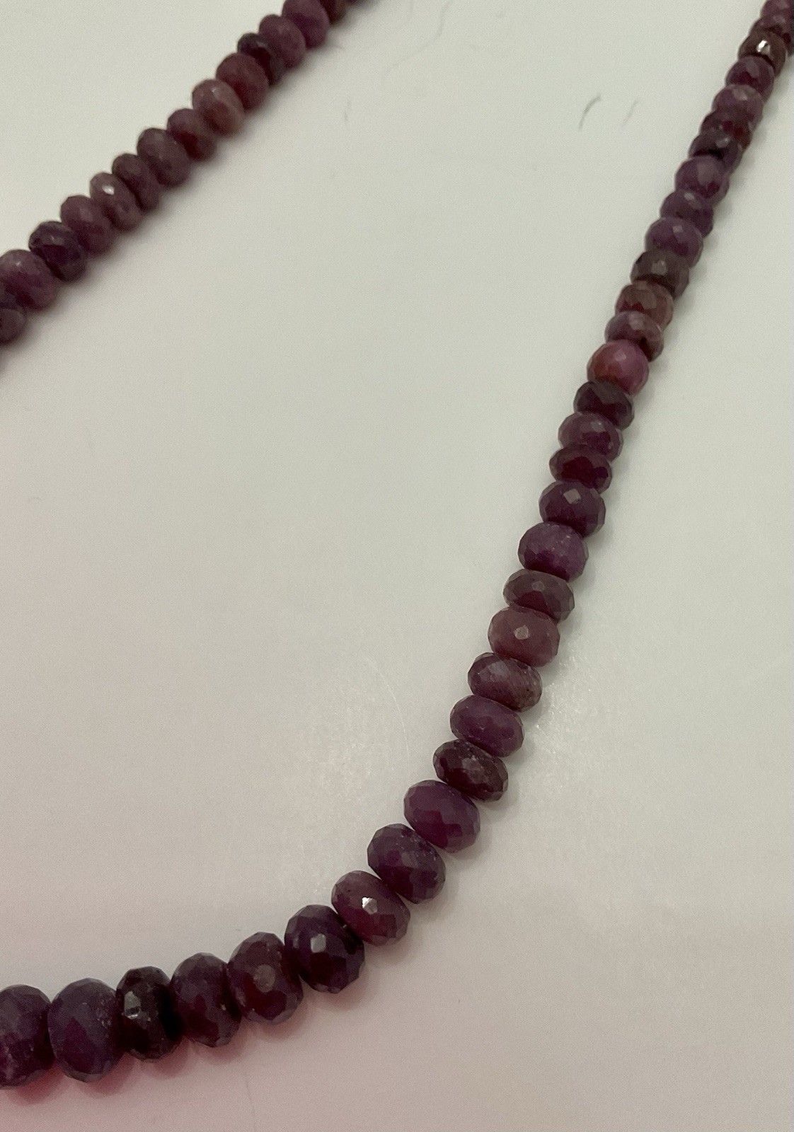 Jay King Mine Pink Sapphire Graduated Bead Sterling Necklace 18” Adjustable