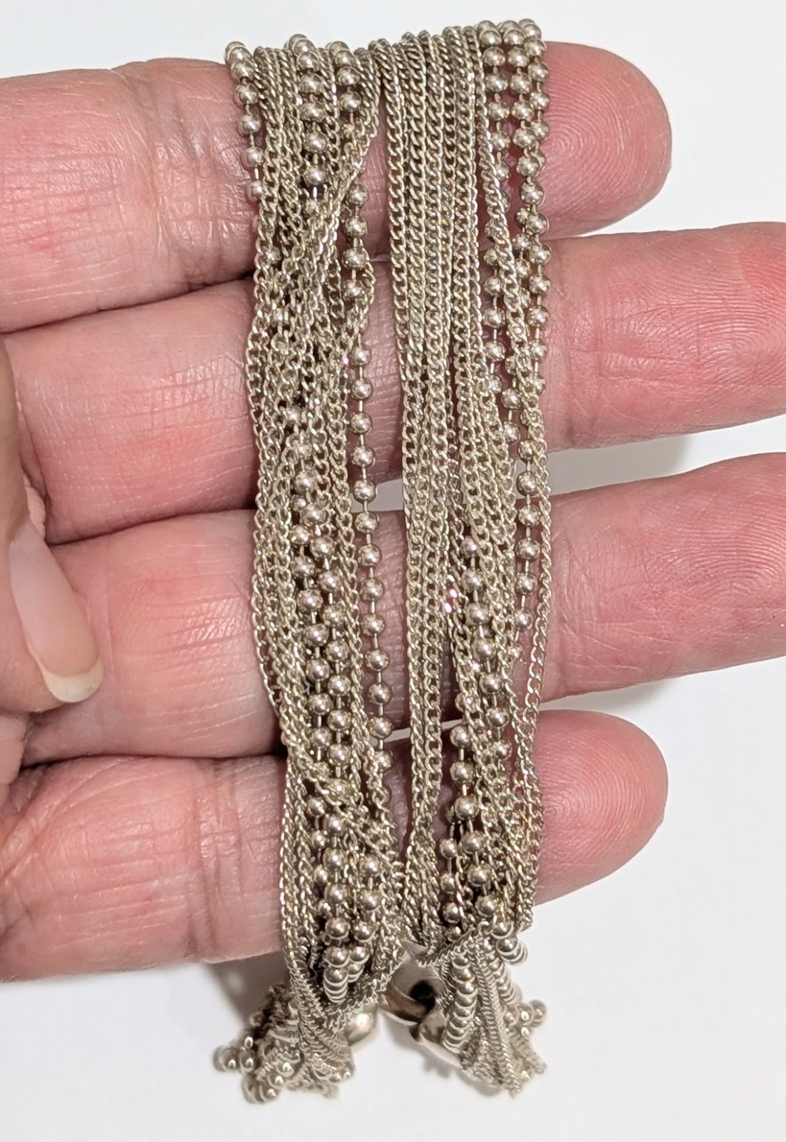 Vintage Links Of London Sterling Silver Multi Strand 18″ Necklace 42 Grams