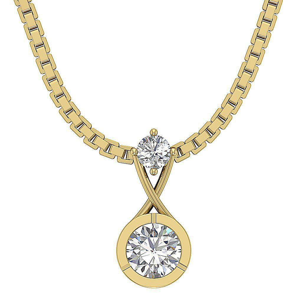 Solitaire Pendant I1 G 0.40 Carat Natural Diamond Rose Gold Prong Bezel Set