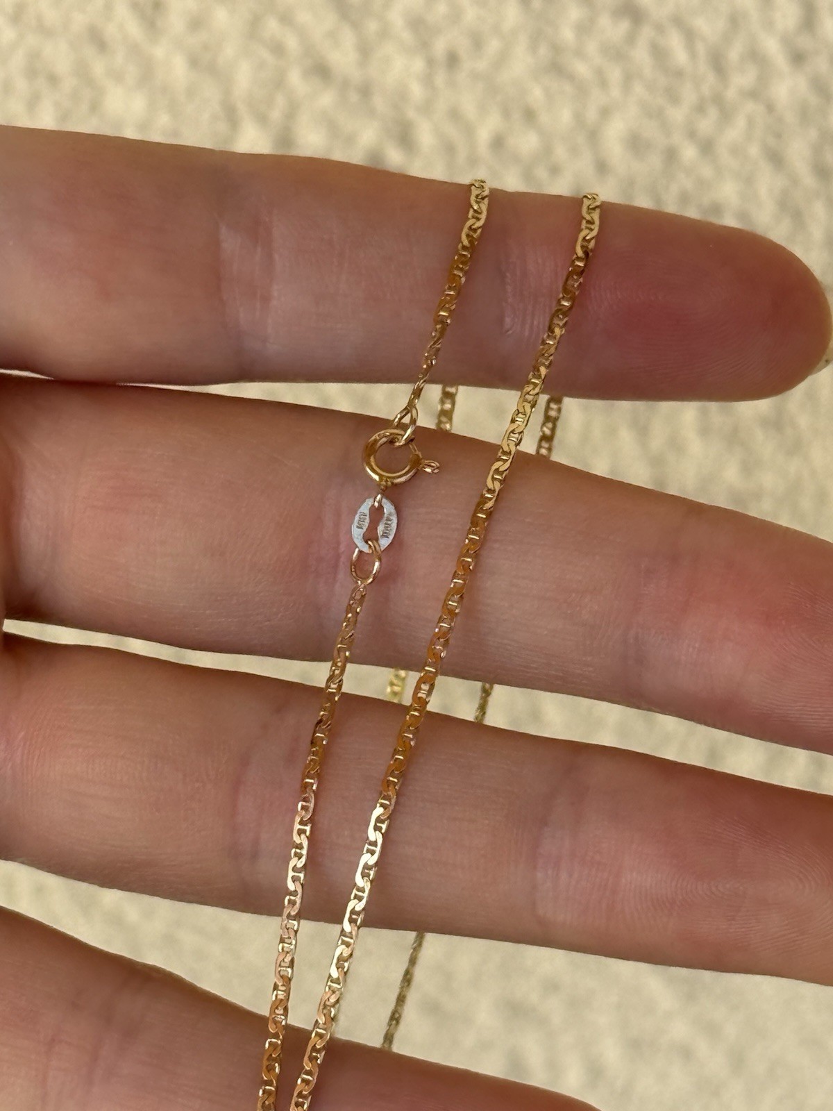 Solid 14K Yellow Gold Anchor Link Chain Necklace • 2.3g • 18″ • Excellent