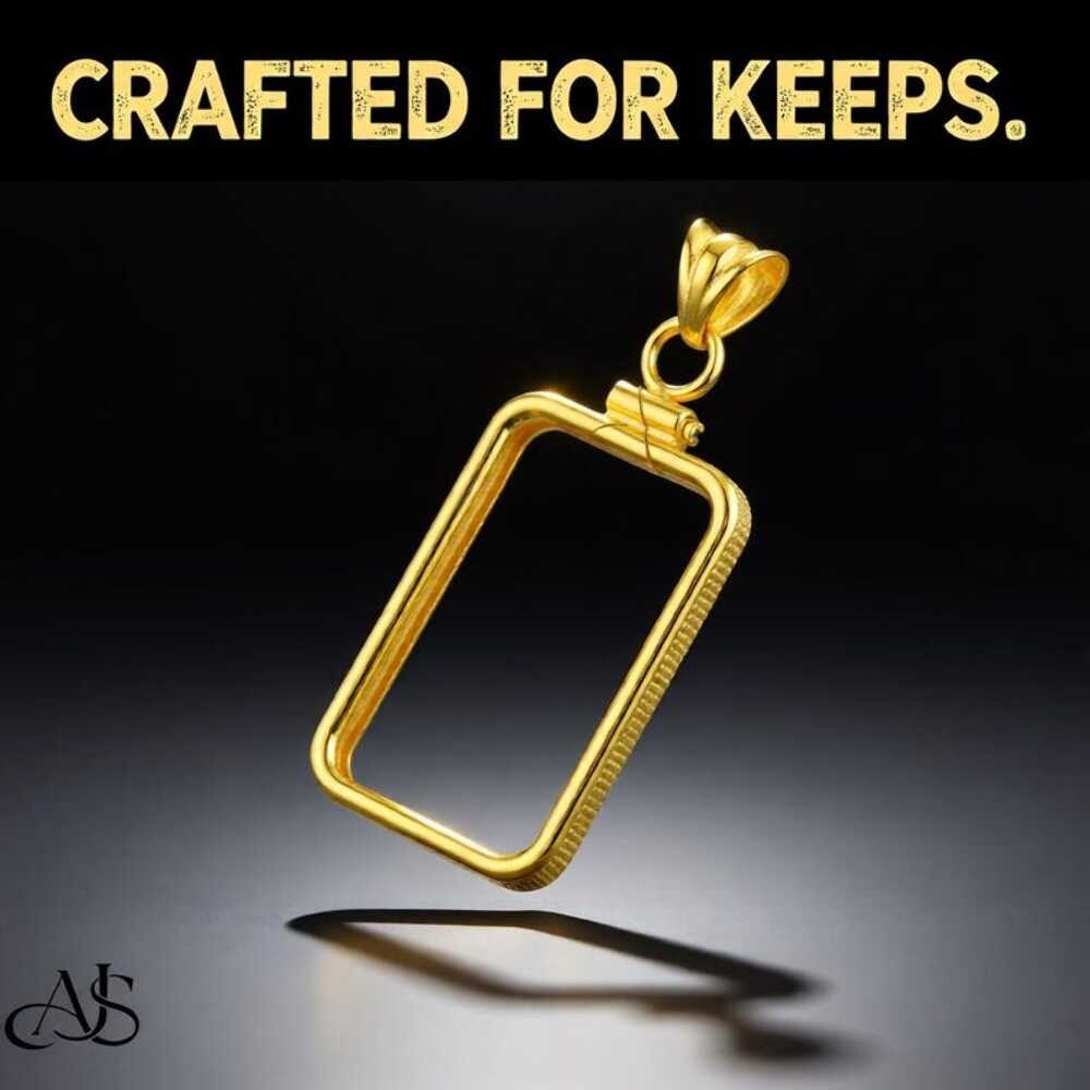 Gold Bar Pendant Frame Bezel for Swiss Credit Pamp Suisse 1-20 grams, 1/2 – 1 Ou