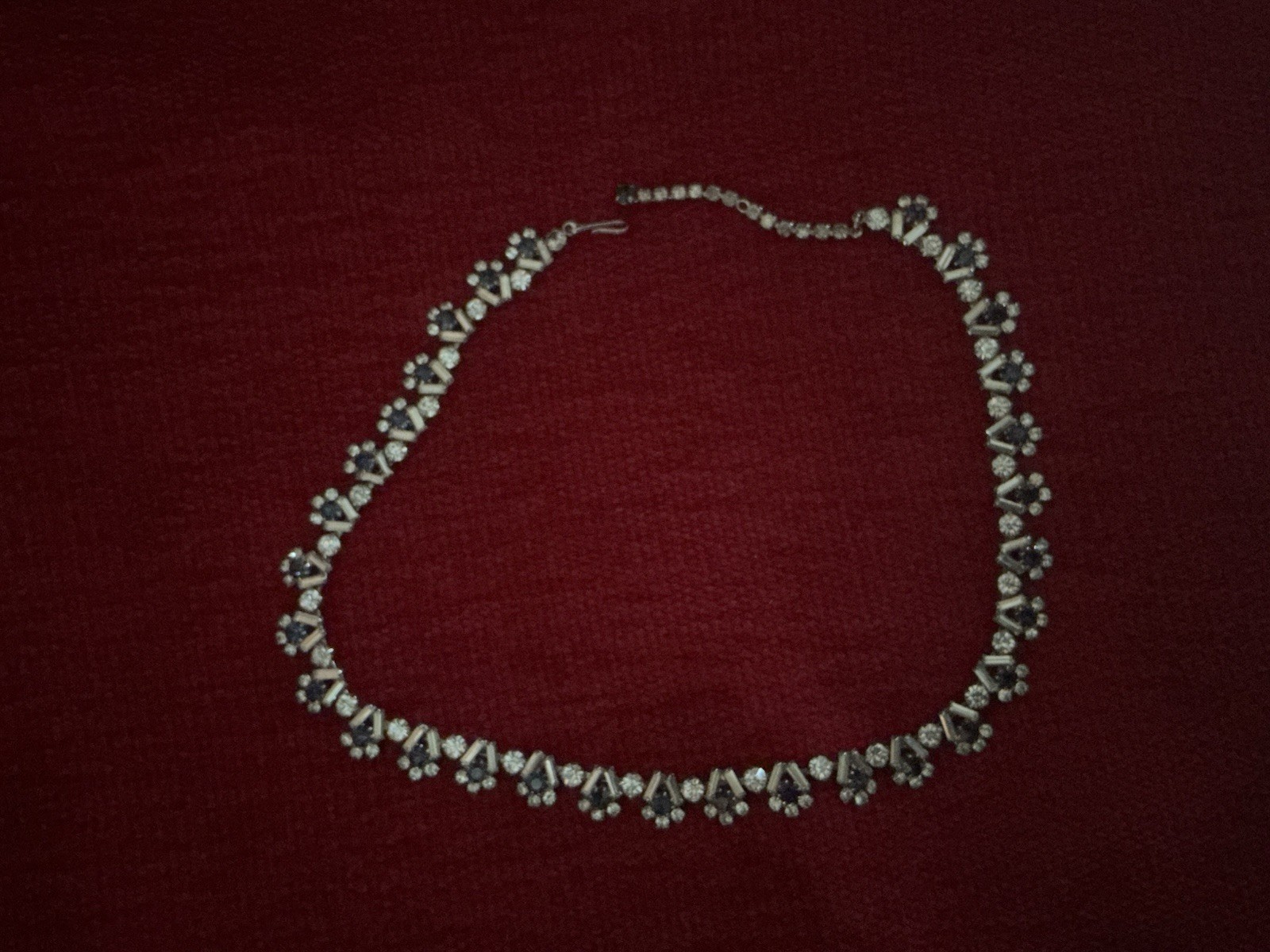 Silver Tone Tennis Necklace with Clear Prong Set Stones, 17 Inch