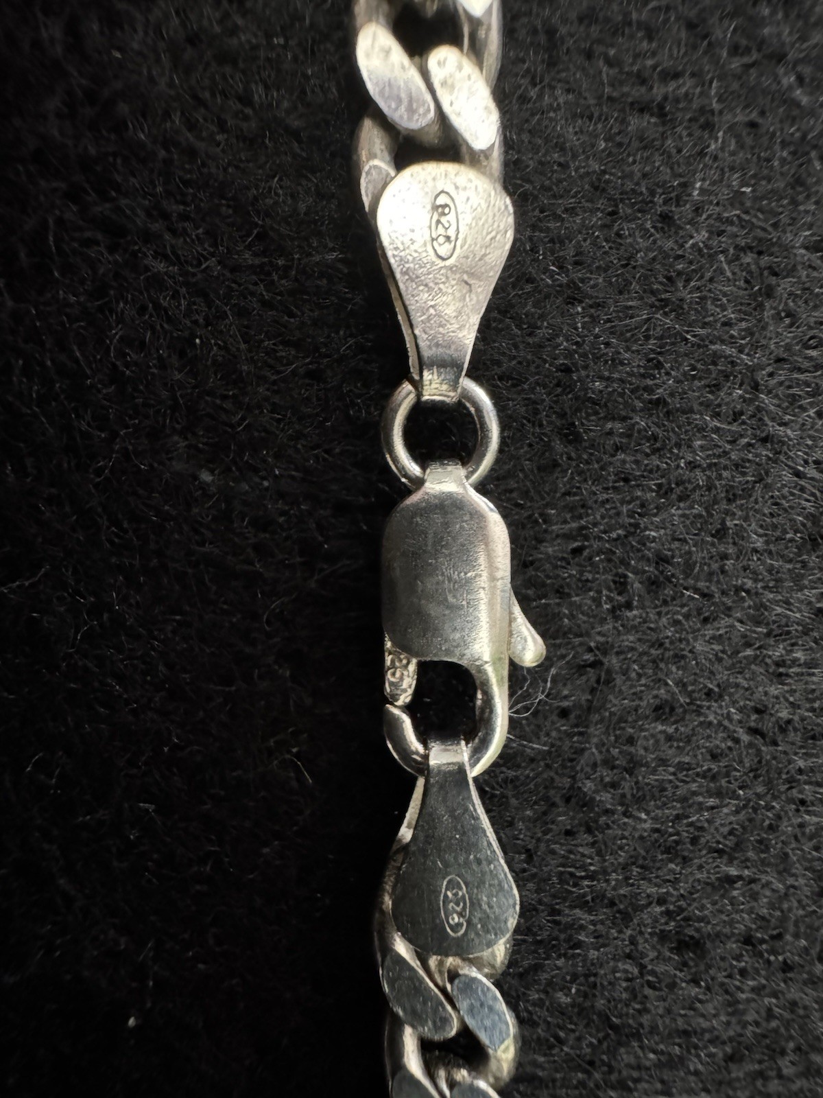 Sterling Silver 925 Figaro Chain Necklace 20 in with Lobster Closure