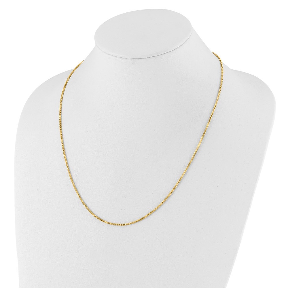 10k Yellow Gold Adjustable 1.6mm Semi Solid Spiga Chain Necklace 22″ 2.86gm