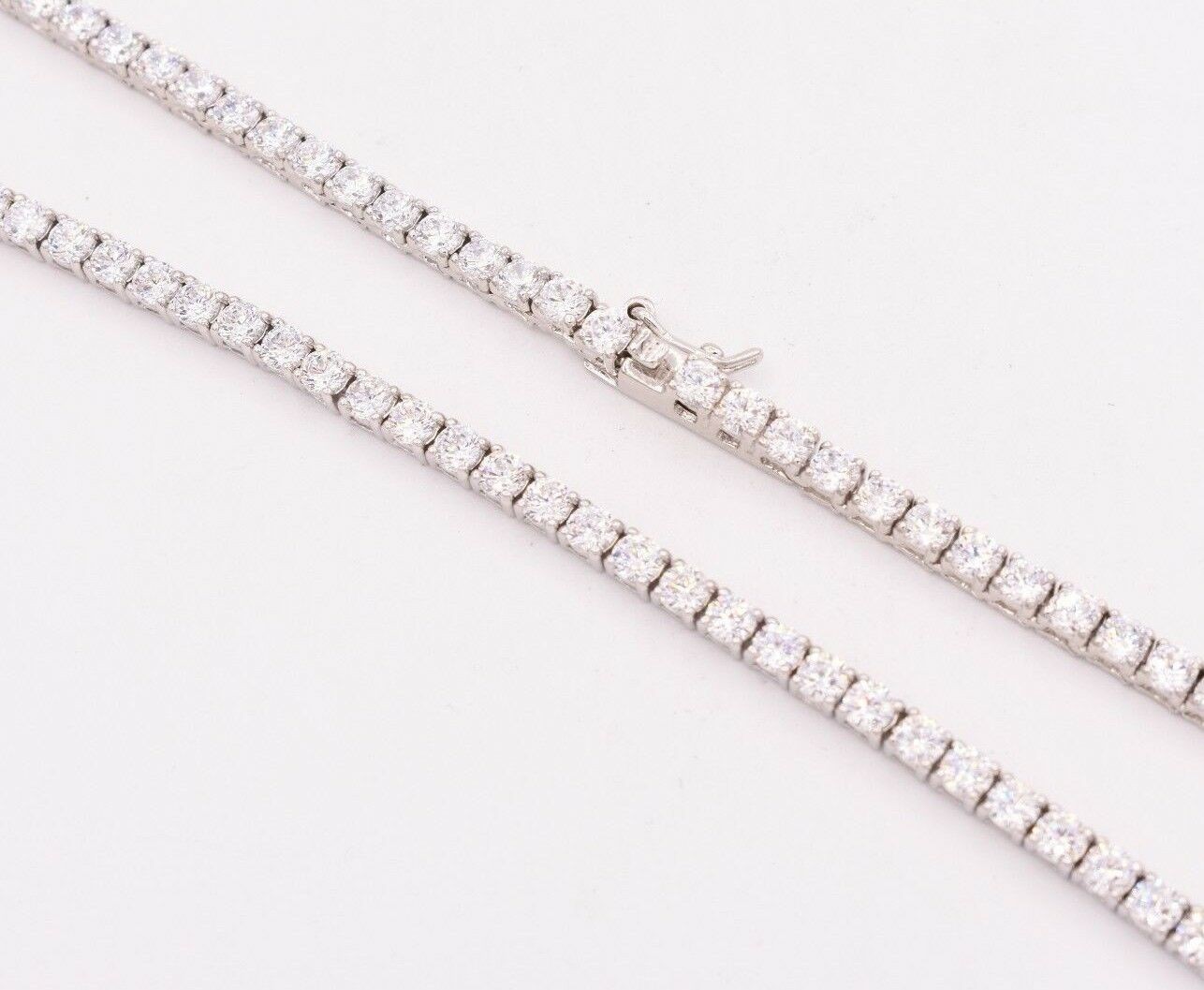 3mm Round Cut CZ Tennis Chain Necklace Real Solid Sterling Silver Anti Tarnish
