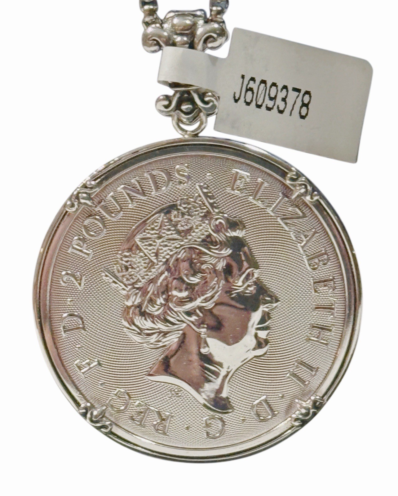 Samuel B 2022 Britannia Fine Silver Coin Pendant w 18K & 925 SS~ NOS J609378 NWT
