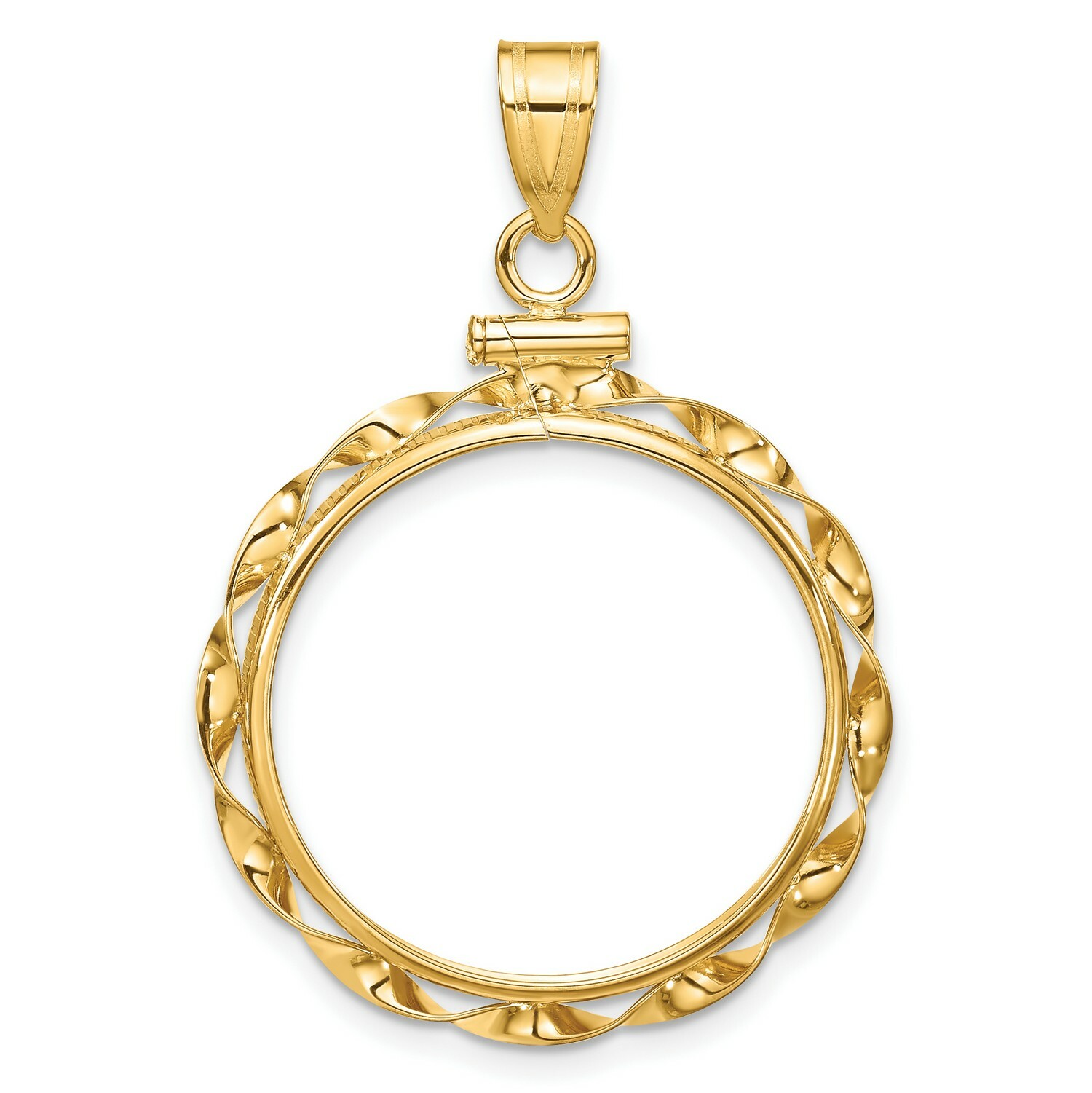 1986-Now $10 1/4 oz American Eagle Screw Top Twisted Ribbon Coin Bezel 14k Gold